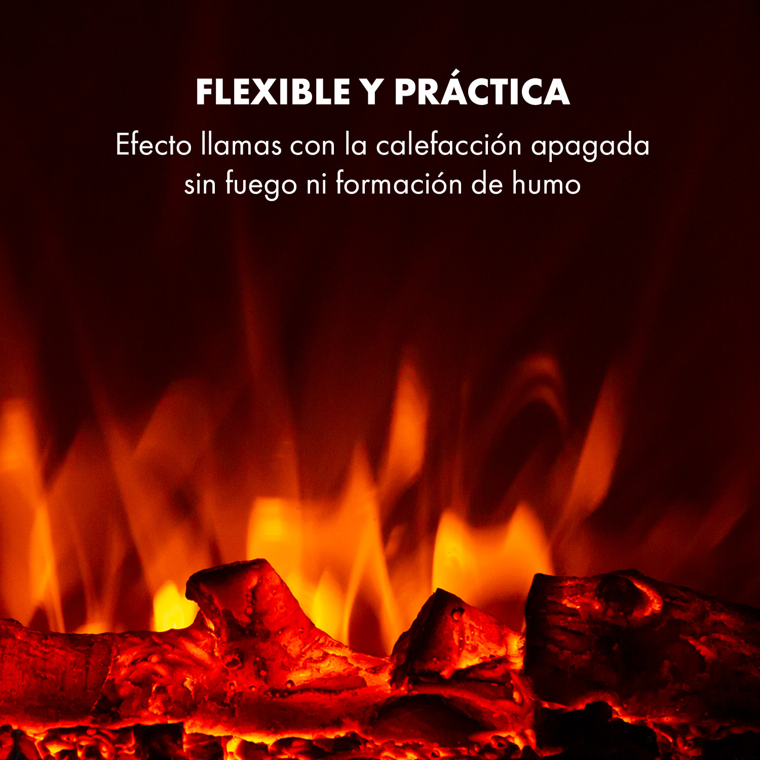 Chimenea eléctrica Lausanne Luxe 2000W 2 ajustes de calor 90 cm acero inoxidable 