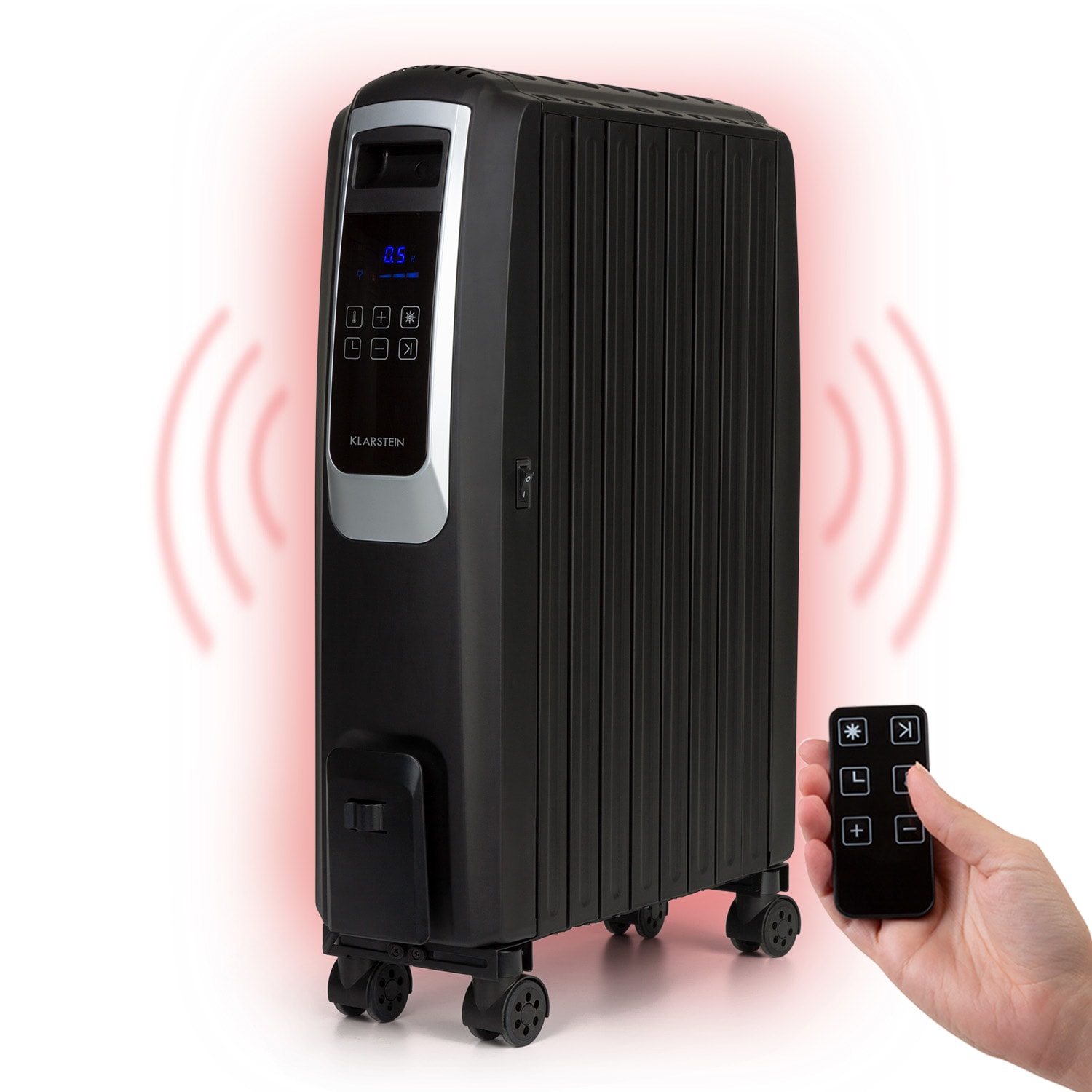 Thermaxx Noir olieradiator 2500W 10-30°C timer afstandsbediening zwart 