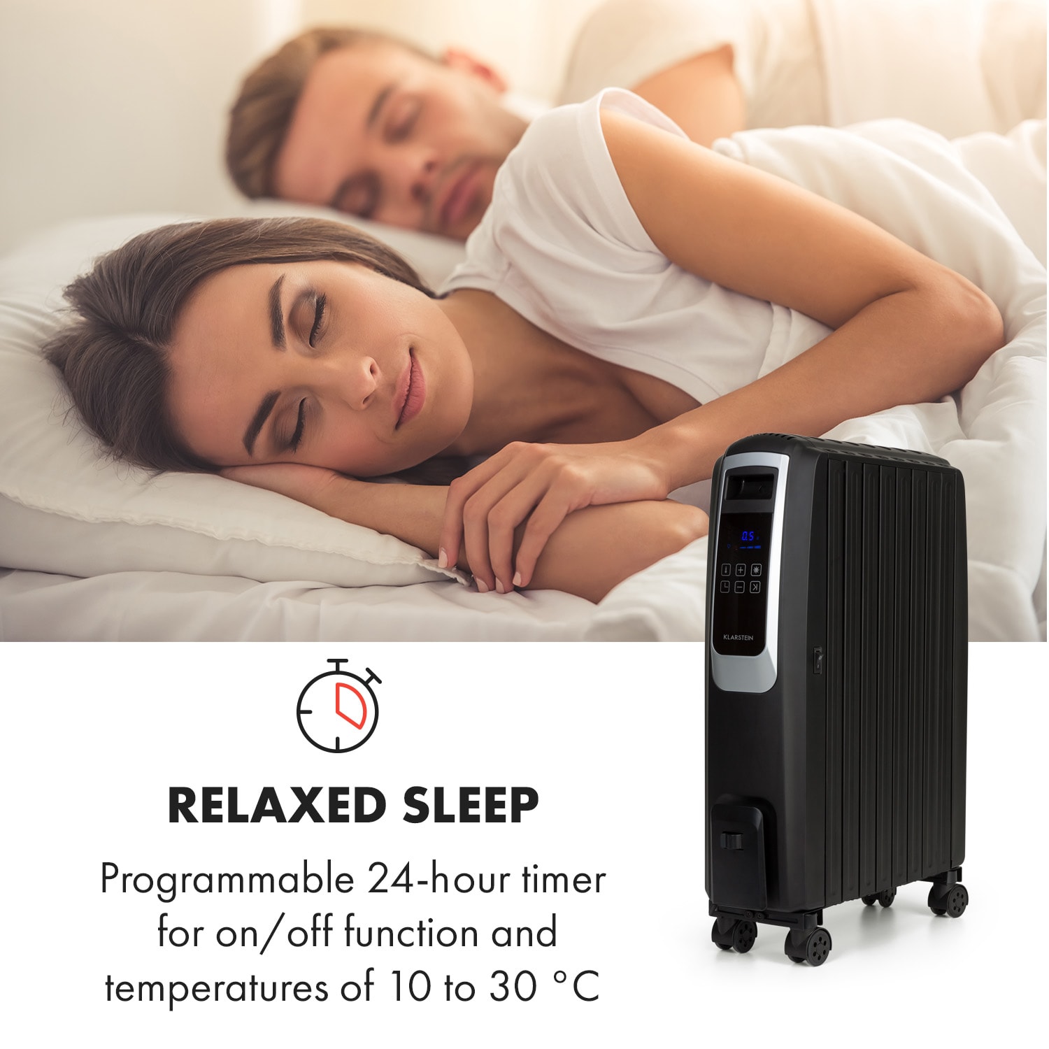 Thermaxx Noir olieradiator 2500W 10-30°C timer afstandsbediening zwart 