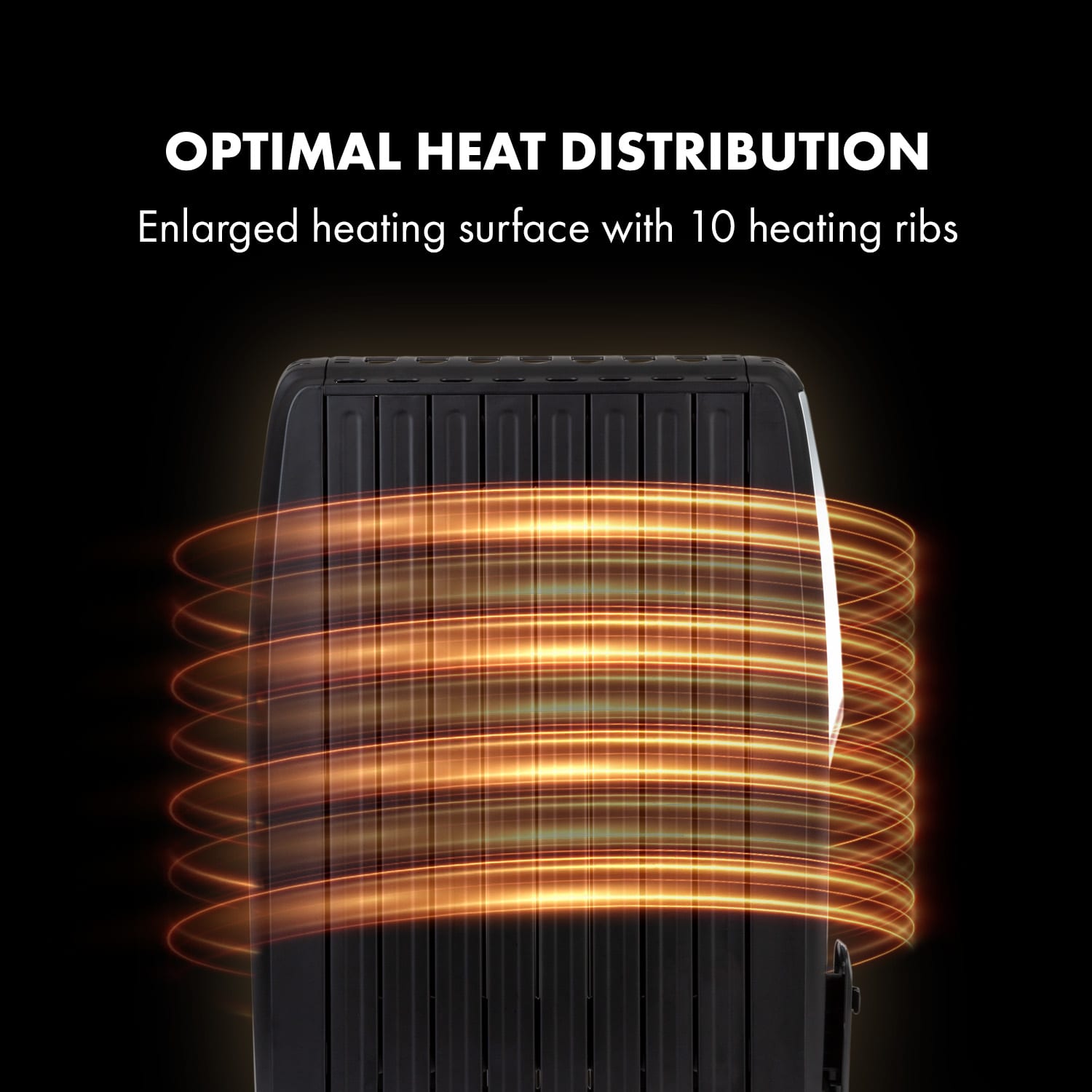 Thermaxx Noir olieradiator 2500W 10-30°C timer afstandsbediening zwart 