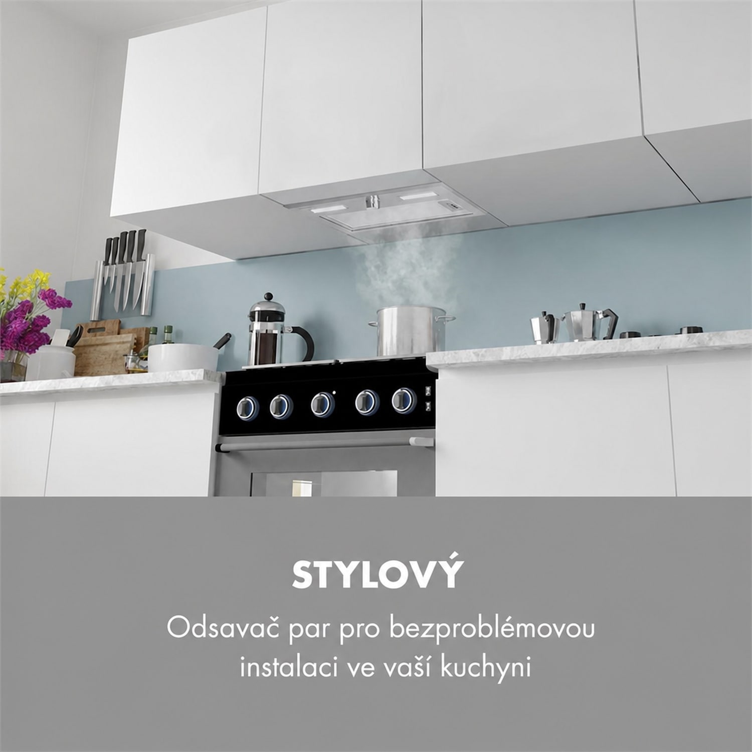 Simplica, digestoř, 52 cm, vestavná, 440 m³/h, LED, nerezová ocel 52 cm