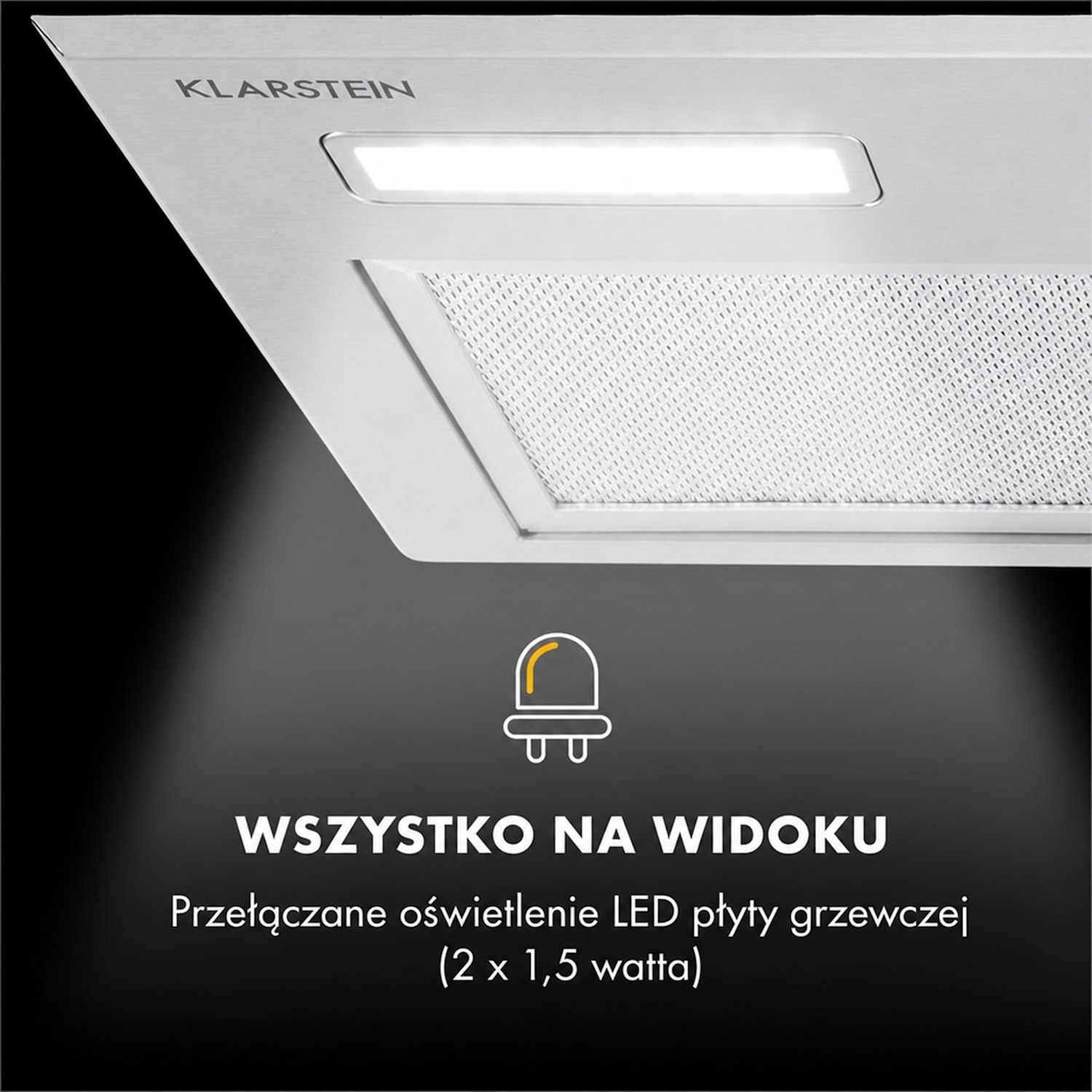 Simplica, okap kuchenny do zabudowy, 52 cm, 440 m³/h, LED, stal szlachetna 52 cm