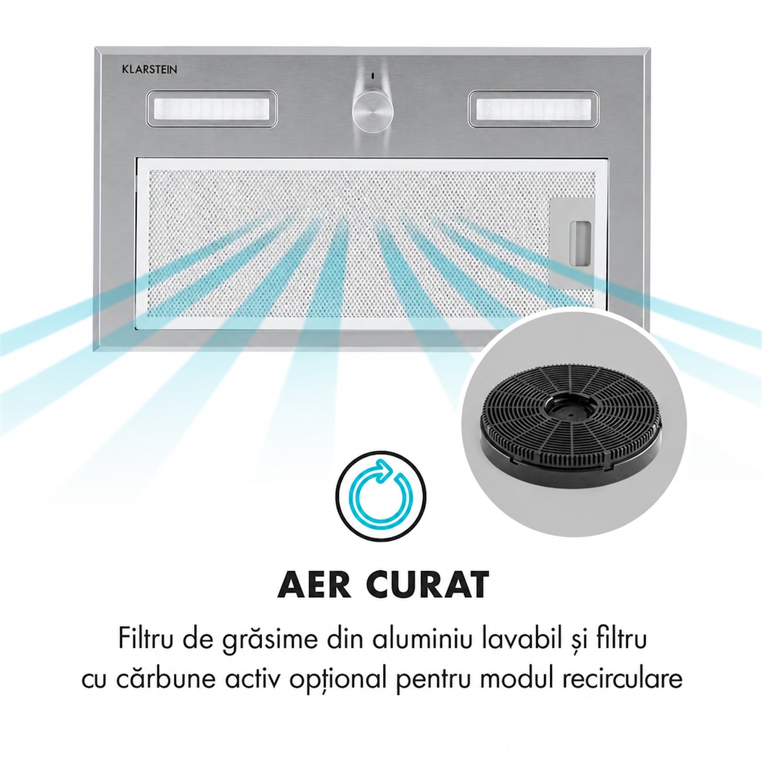 Simplica, hotă, încorporat, 52 cm, extracție aerului: 440 m³ / h, LED, oțel inoxidabil 52 cm
