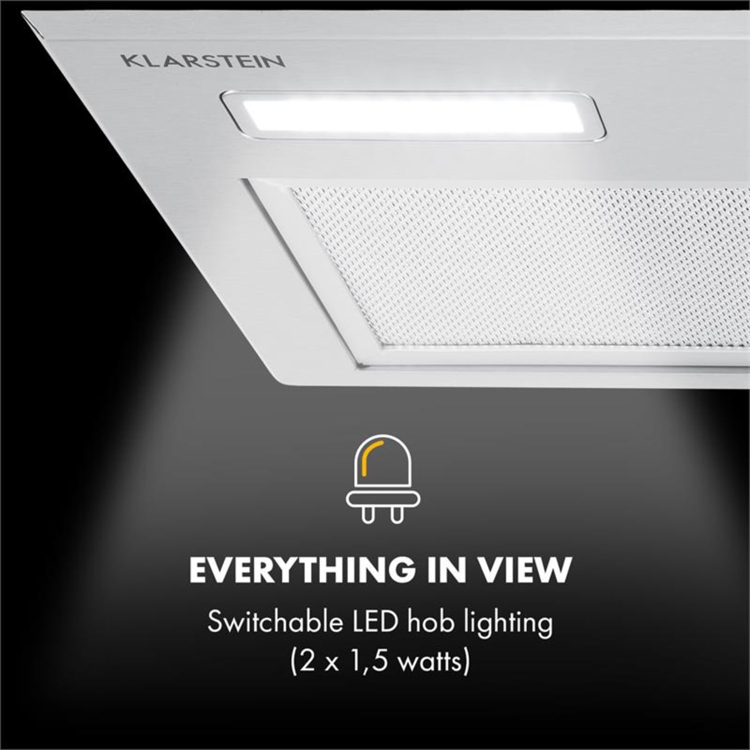 Simplica, okap kuchenny do zabudowy, 52 cm, 400 m³/h, LED, stal szlachetna 52 cm
