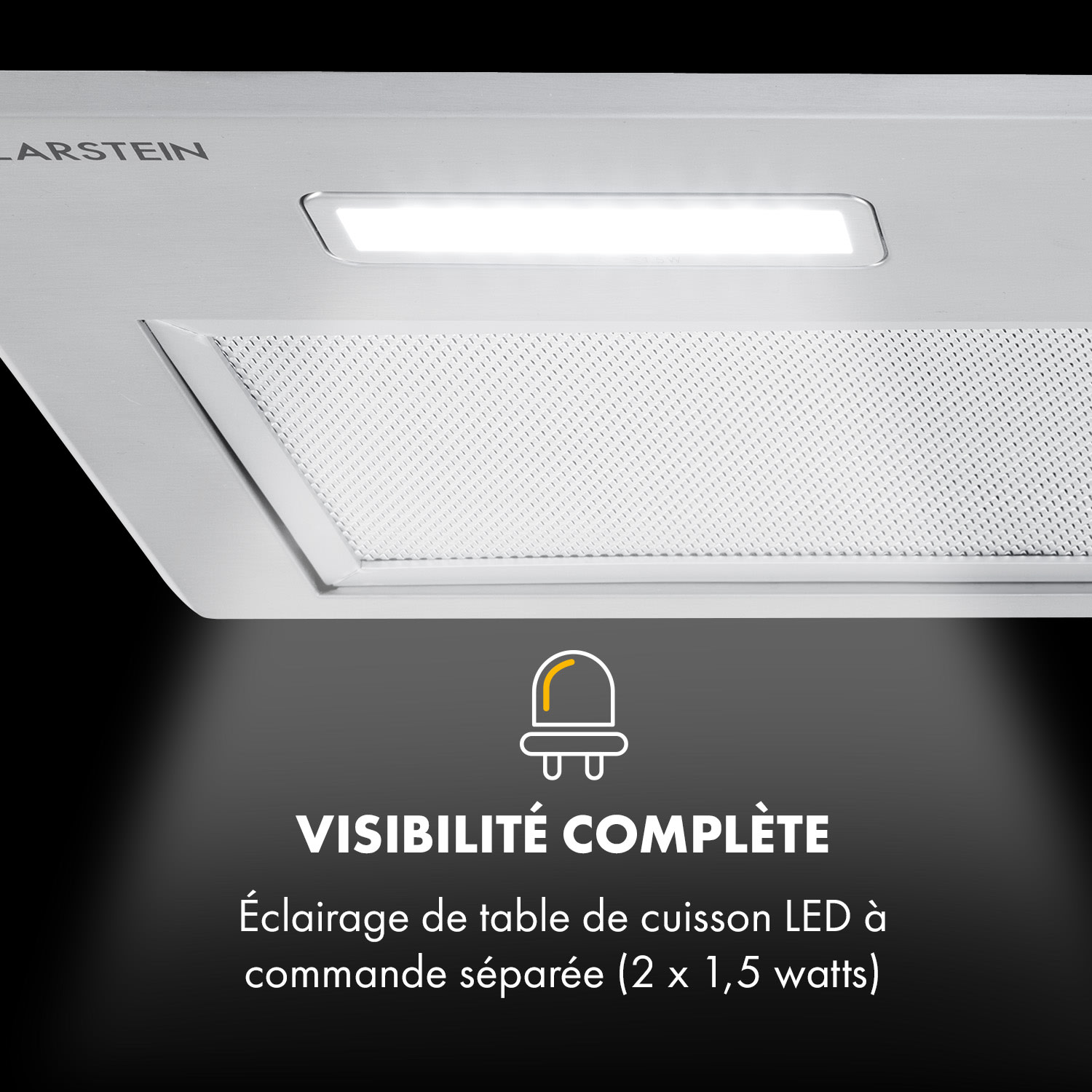 Simplica afzuigkap inbouw 70cm luchtafvoer: 400 m³/h LED roestvrij staal 70 cm