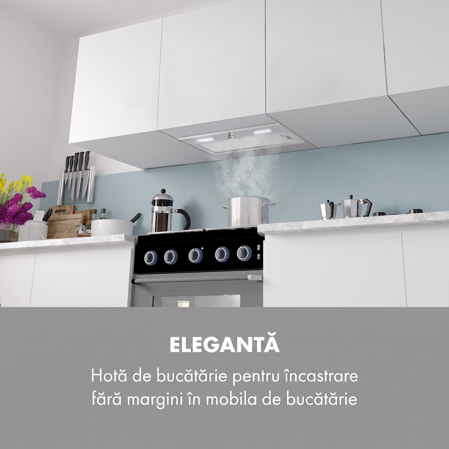 Simplica, hotă, încorporat, 70 cm, extracție aerului: 440 m³ / h, LED, oțel inoxidabil 70 cm