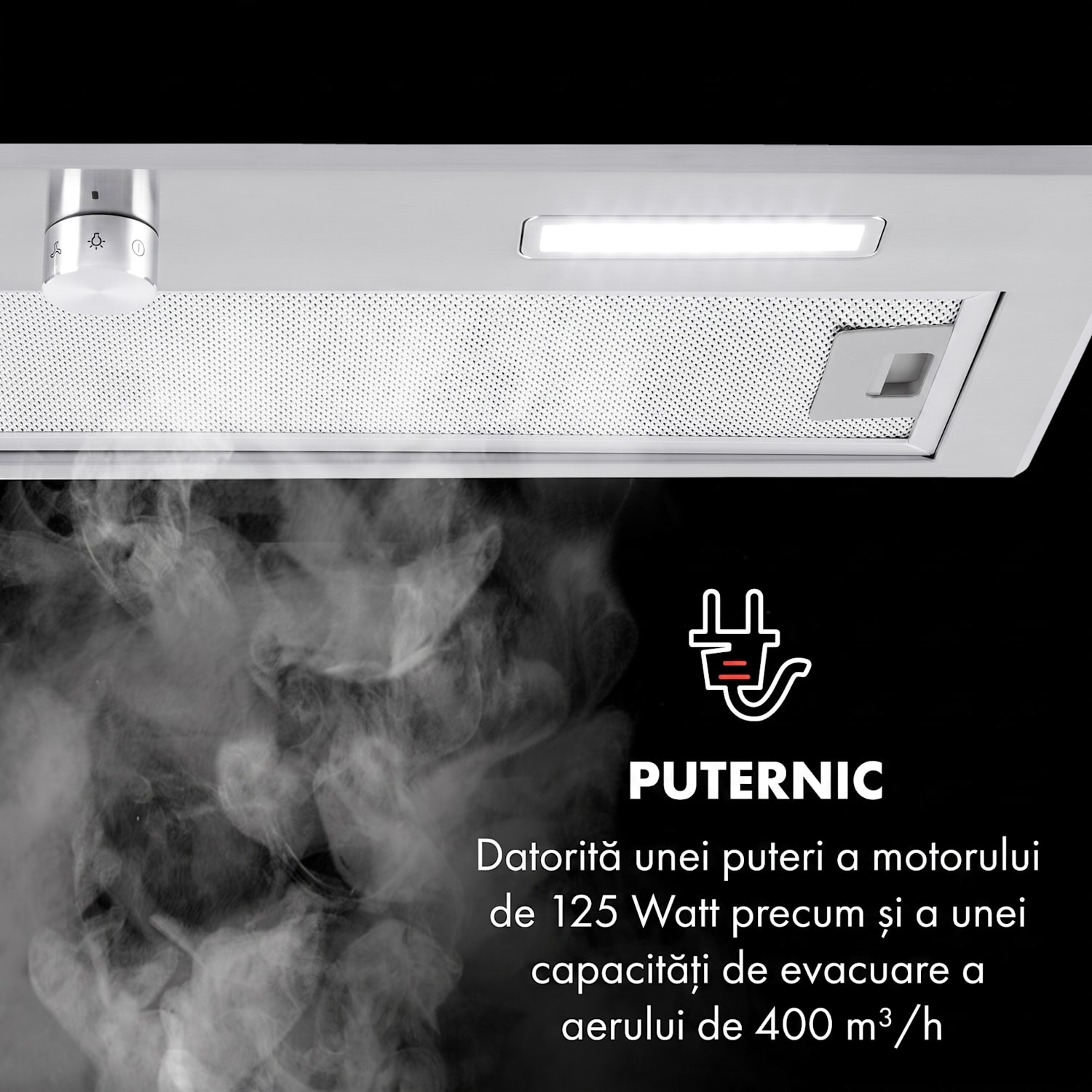 Simplica, hotă, încorporat, 70 cm, extracție aerului: 440 m³ / h, LED, oțel inoxidabil 70 cm