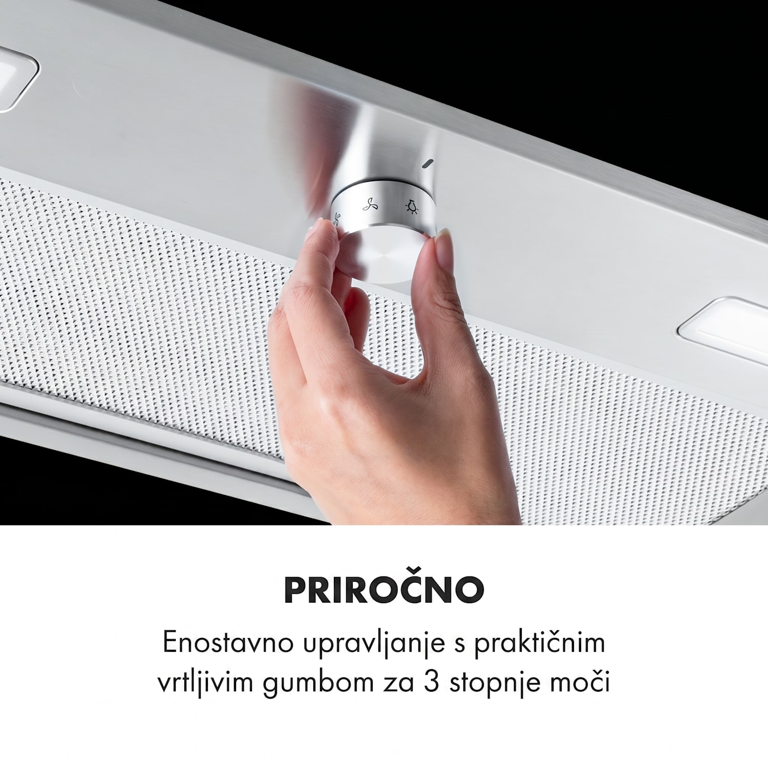 Simplica, napa, vgradna, 70 cm, odvajanje zraka: 440 m³/h, LED, nerjaveče jeklo 70 cm