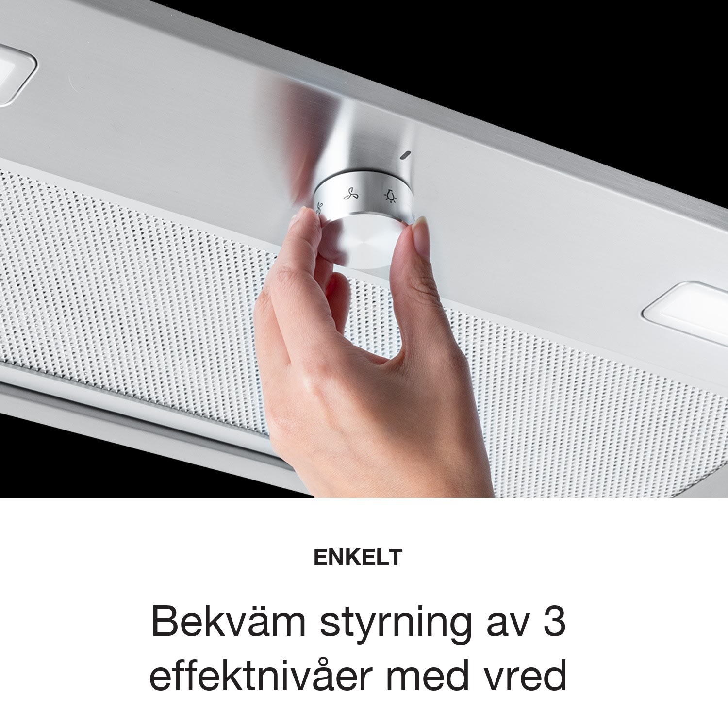Simplica köksfläkt inbyggnad 70cm frånluft: 400 m³/h LED rostfritt stål 