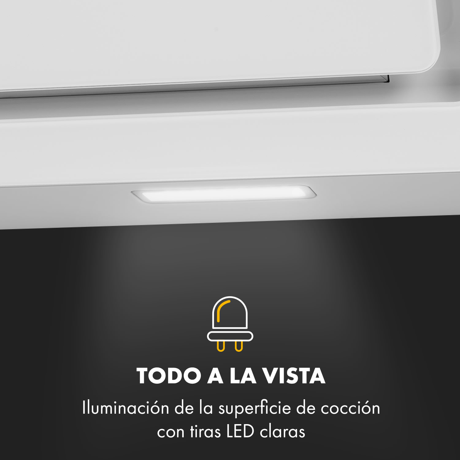Sofia 90 Campana extractora de 300 m³/h Panel de control táctil Parte frontal de vidrio Blanca 90 cm | Blanco