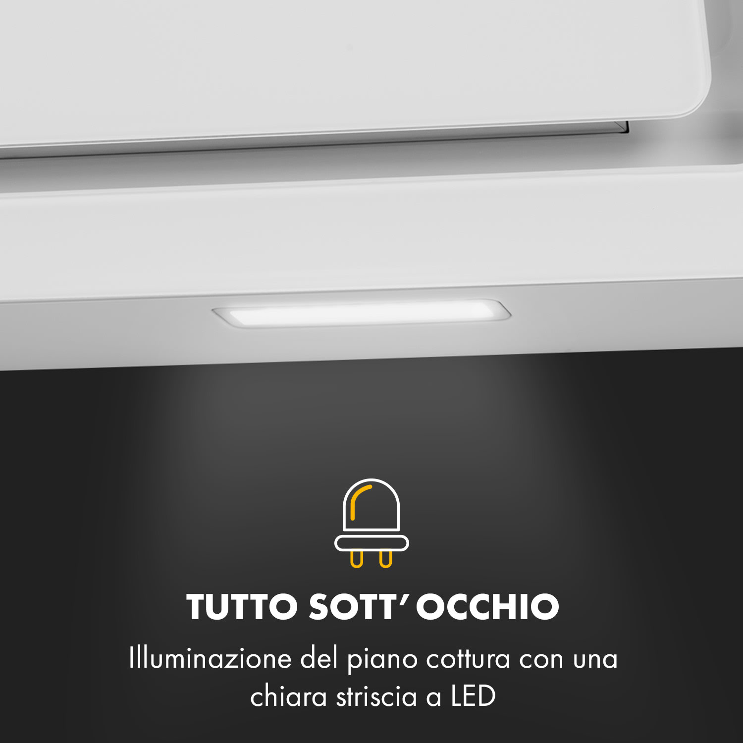 Sofia 90 Cappa Aspirante 300 m³/h Touch-Control Frontale in Vetro bianco 90 cm | Branco