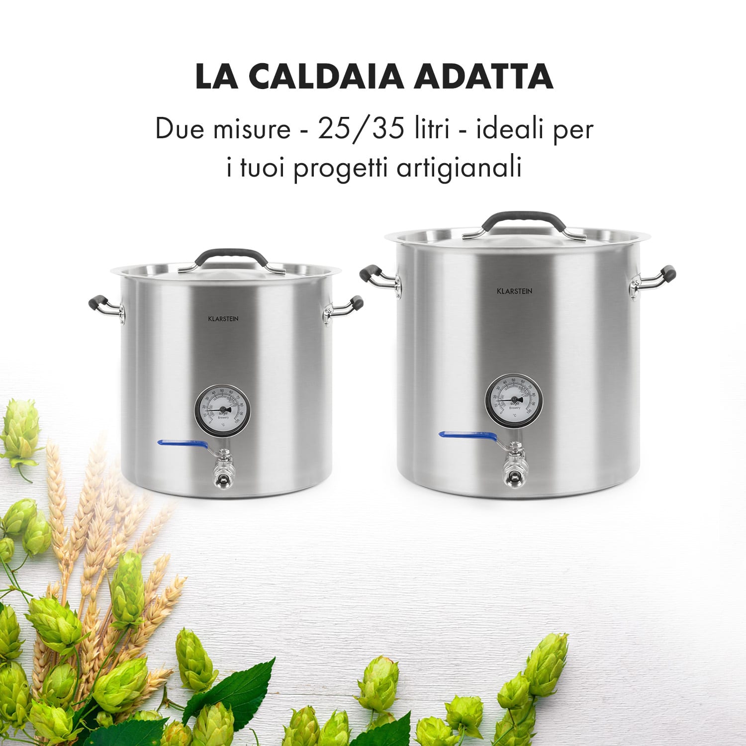 Brauheld Pur 25 paiolo di ammostamento 25 litri senza elemento riscaldante acciaio inox 25 L