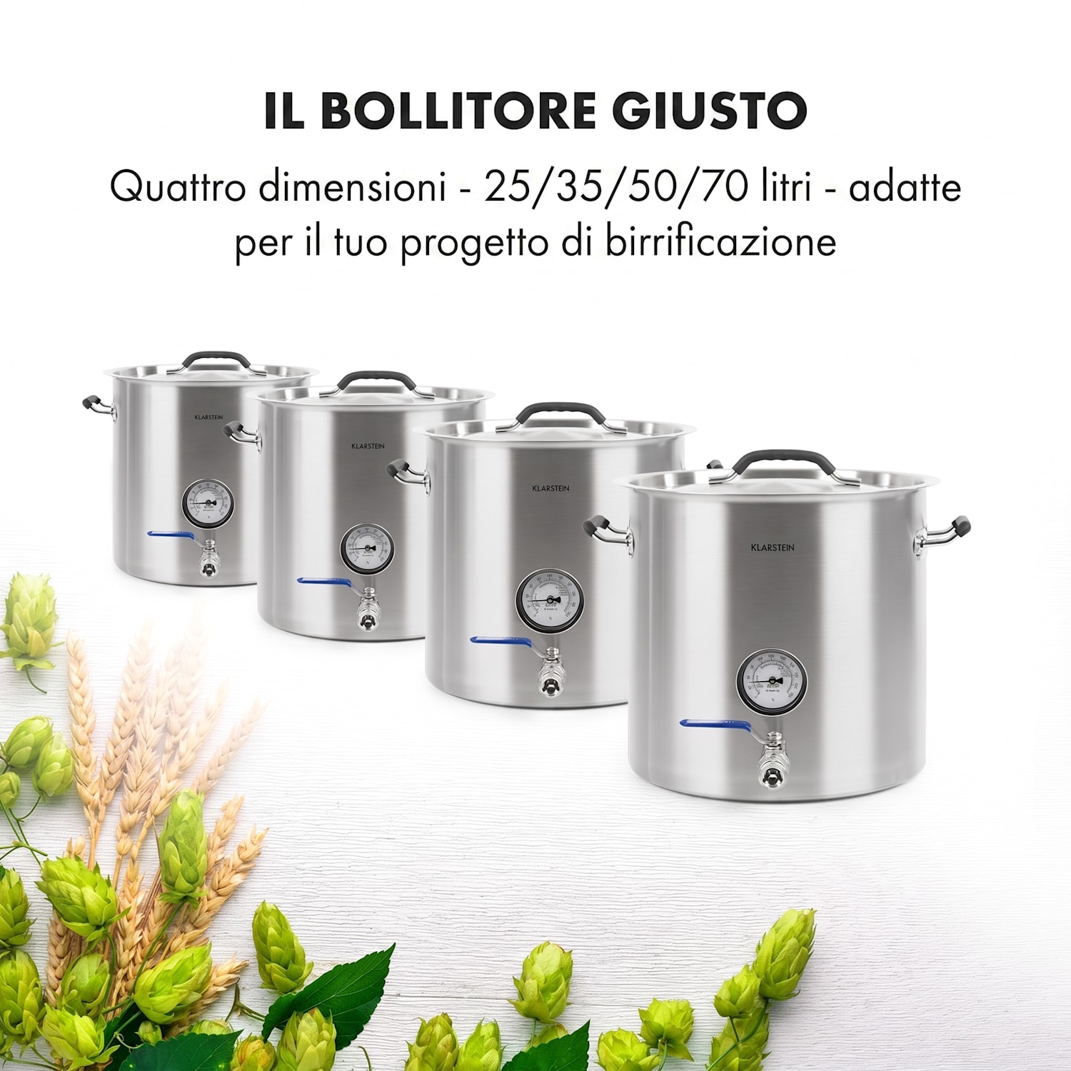 Brauhel Pur 35 paiolo di ammostamento 35 litri senza elemento riscaldante acciaio inox 35 L