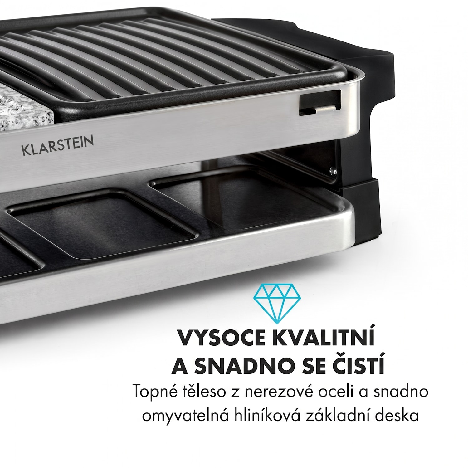 Sirlion, raclette gril, 1500W, hliník/kámen, pro 8 osob, kontrolní LED 