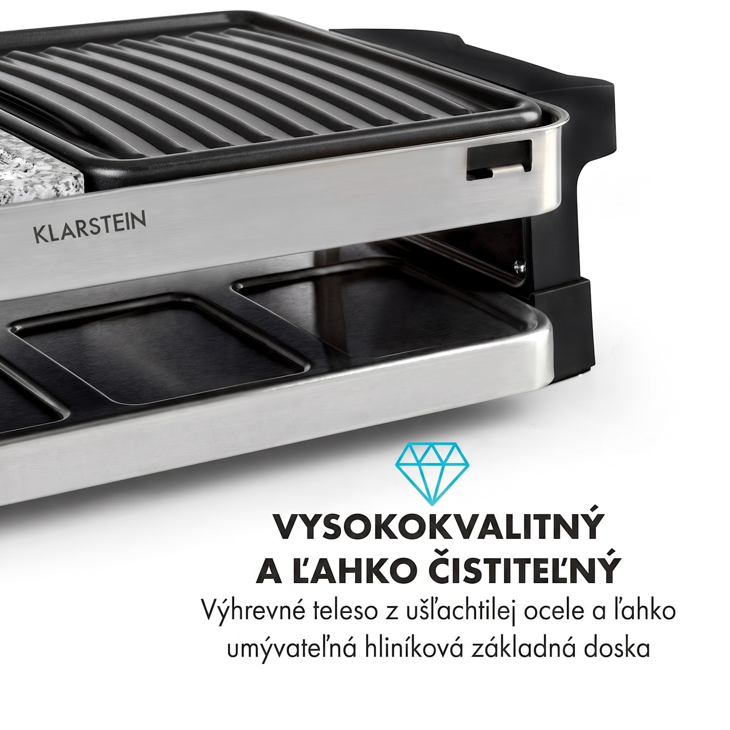 Sirloin, raclette gril, 1500 W, hliník/kameň, pre 8 osôb, LED kontrolky 