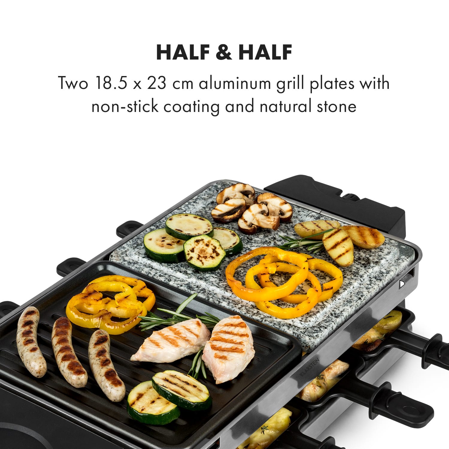 Sirloin Raclette 1500W Aluminum / Stone 8 People LED 