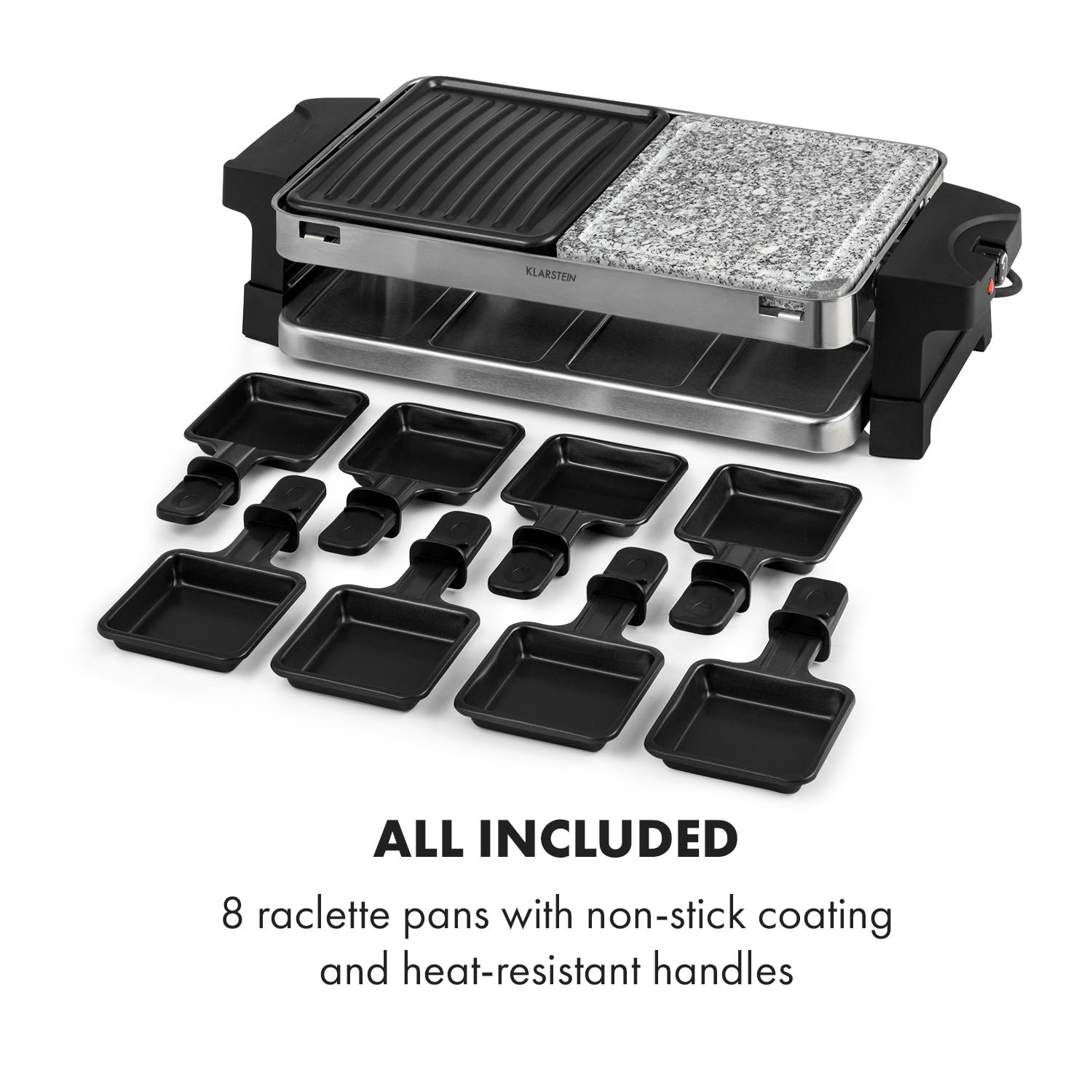 Sirloin Raclette 1500W Aluminum / Stone 8 People LED 
