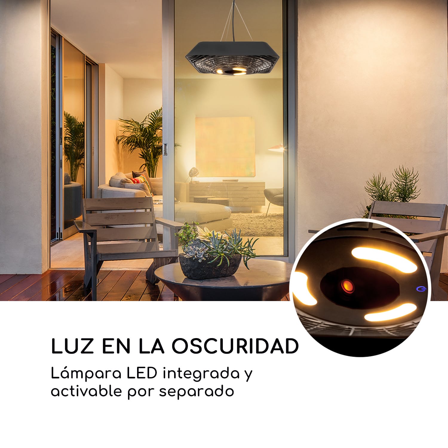 Heat Square Slim calefactor infrarrojo 2000W IR ComfortHeat IP24 LED 