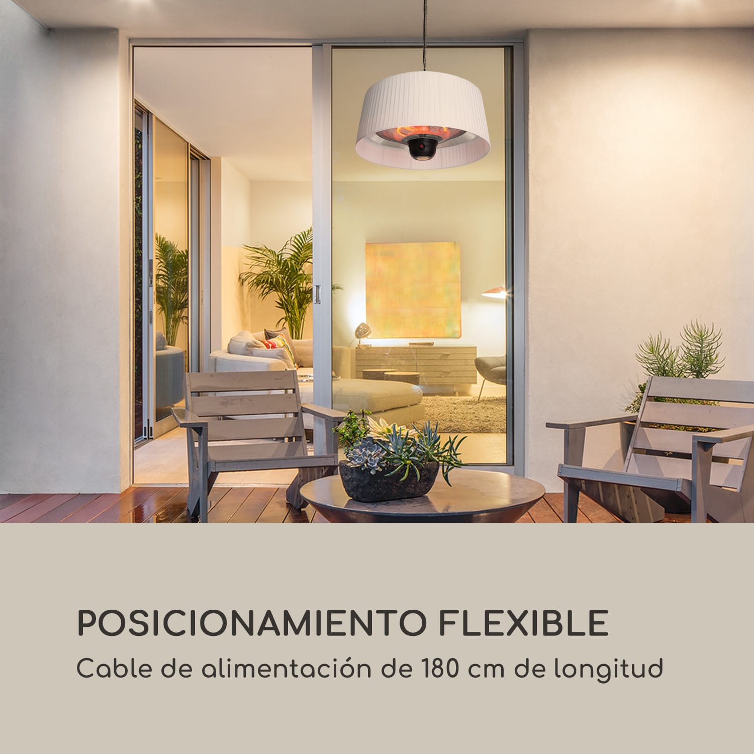 Venice Heat  calefactor de terraza 800/1000/1800W mando a distancia blanco Blanco