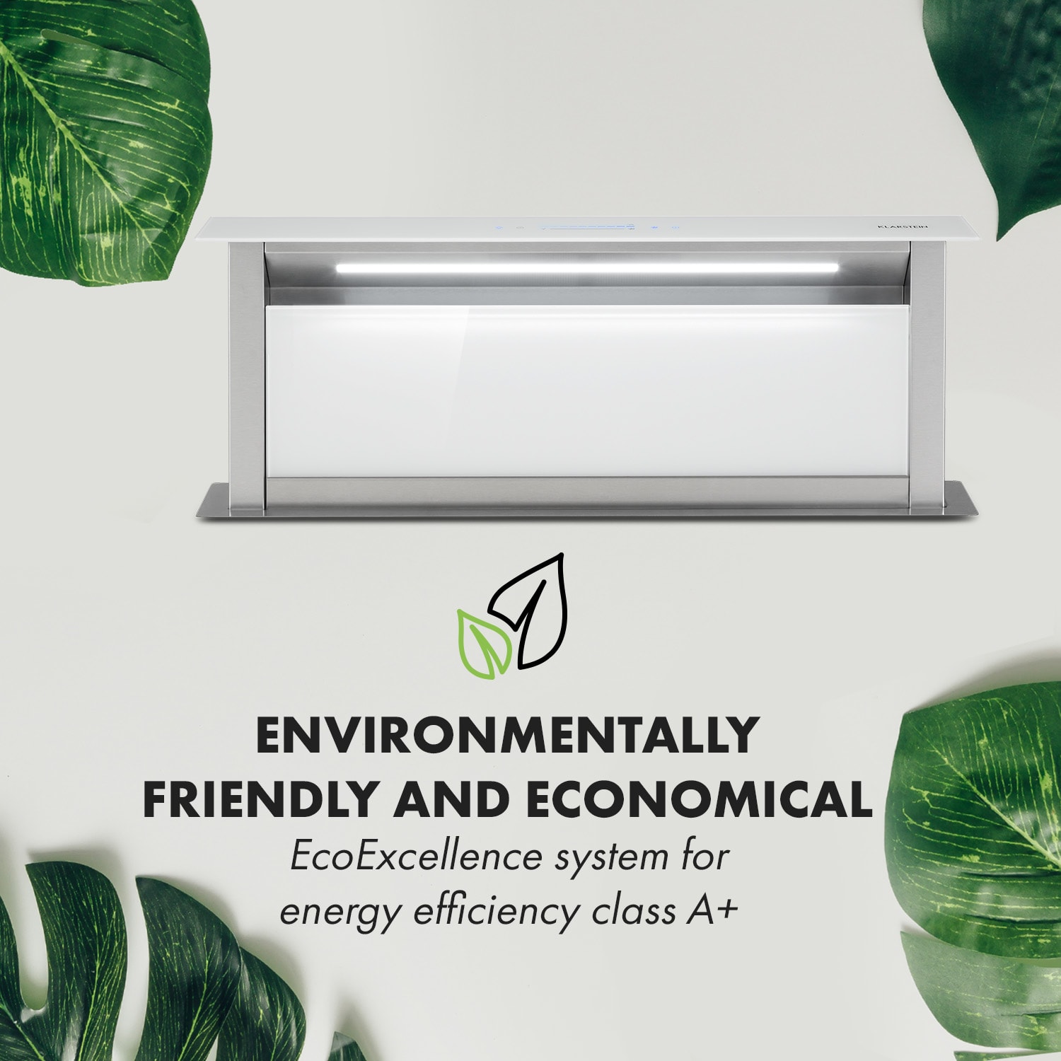 Royal Flush Eco, hotă, 90 cm, 576 m³/h, A+ 90 cm | Alb | Oțel inoxidabil