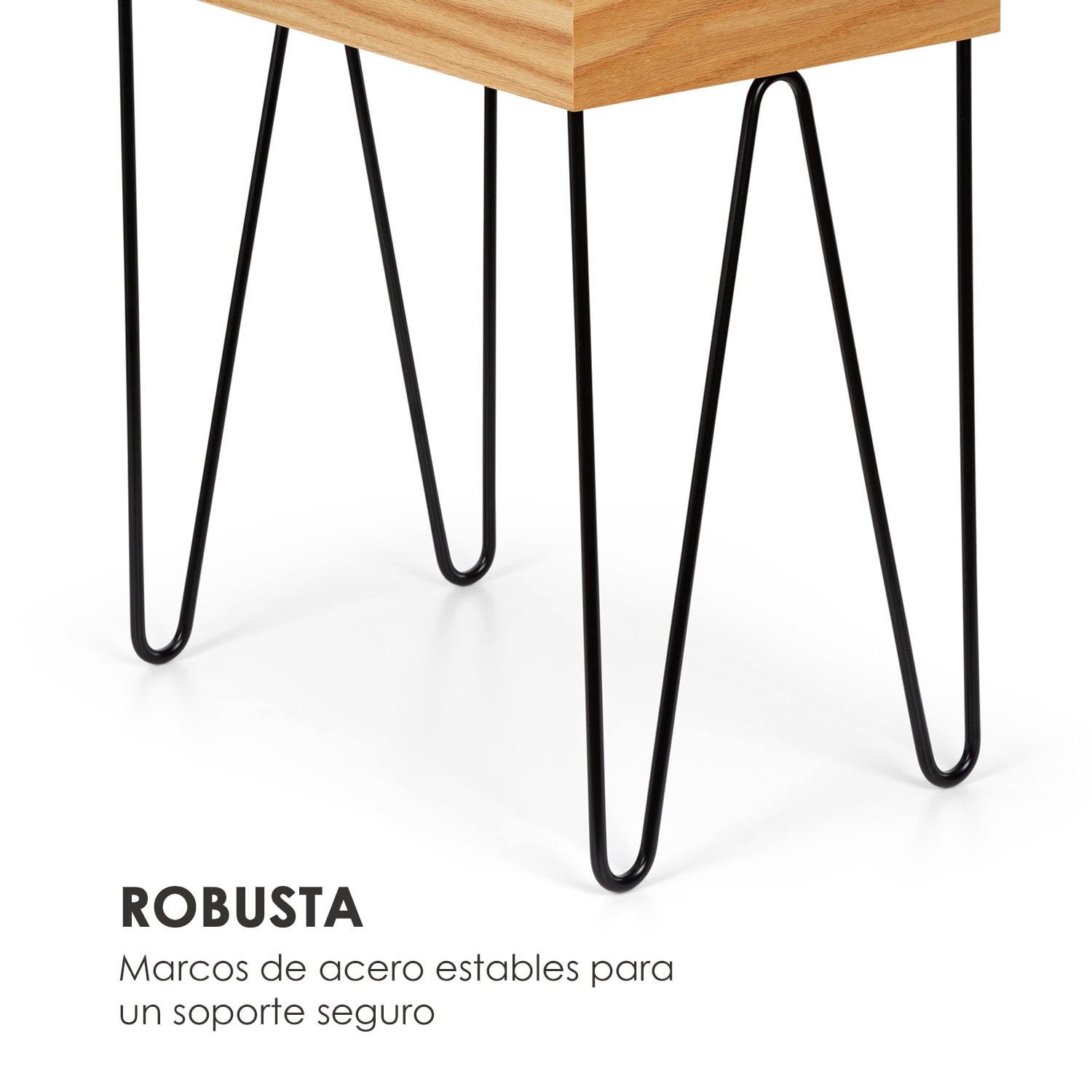 Little Lyon Mesita de café de melamina /MDF con contrachapado Marco de acero Negra 52 x 56 x 33,5 cm