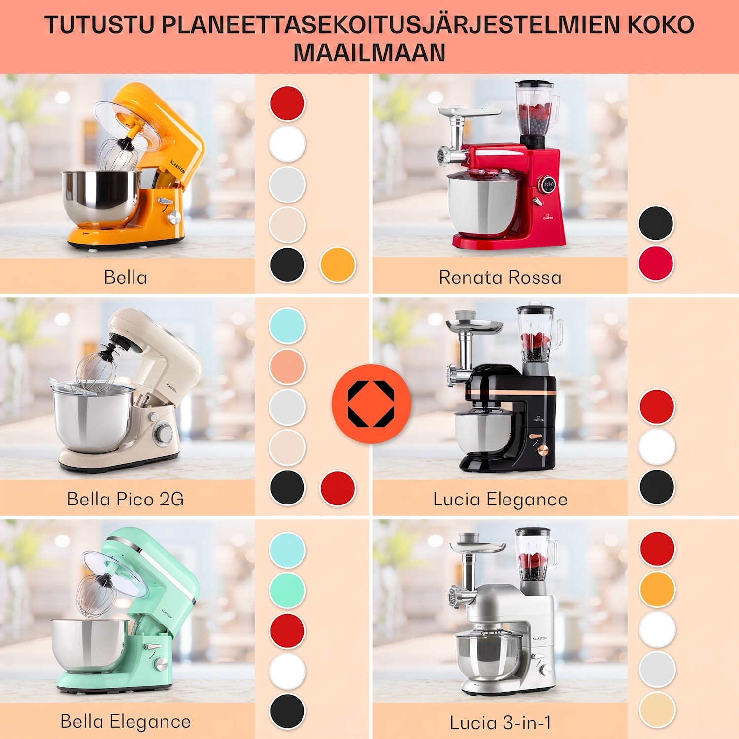 Bella Elegance -yleiskone 1800 W / 2,7 hv / 5 litraa ruostumaton teräs BPA-vapaa Musta