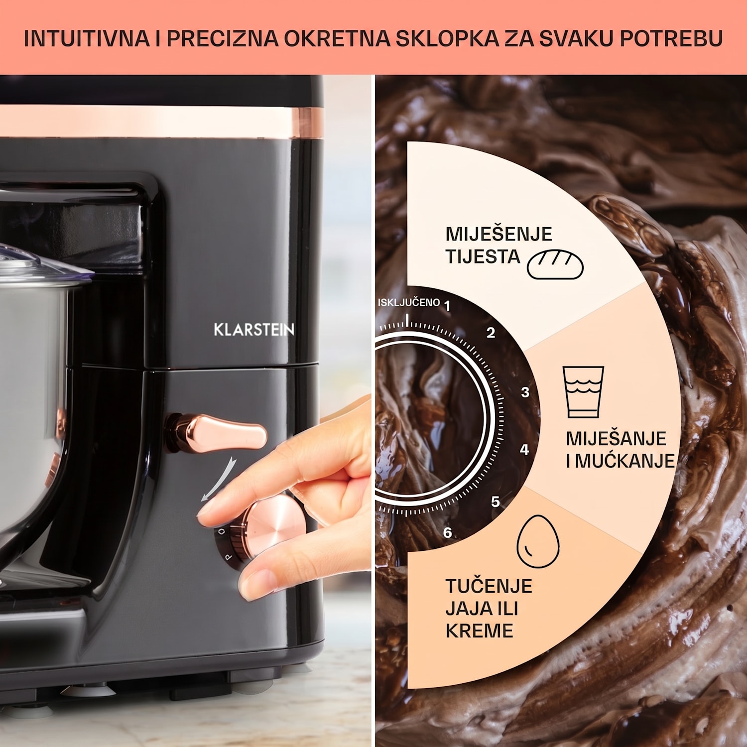 Bella Elegance, kuhinjski aparat, 1800 W, 1,7 HP, 6 stupnjeva, 5 litrov, crni Crna