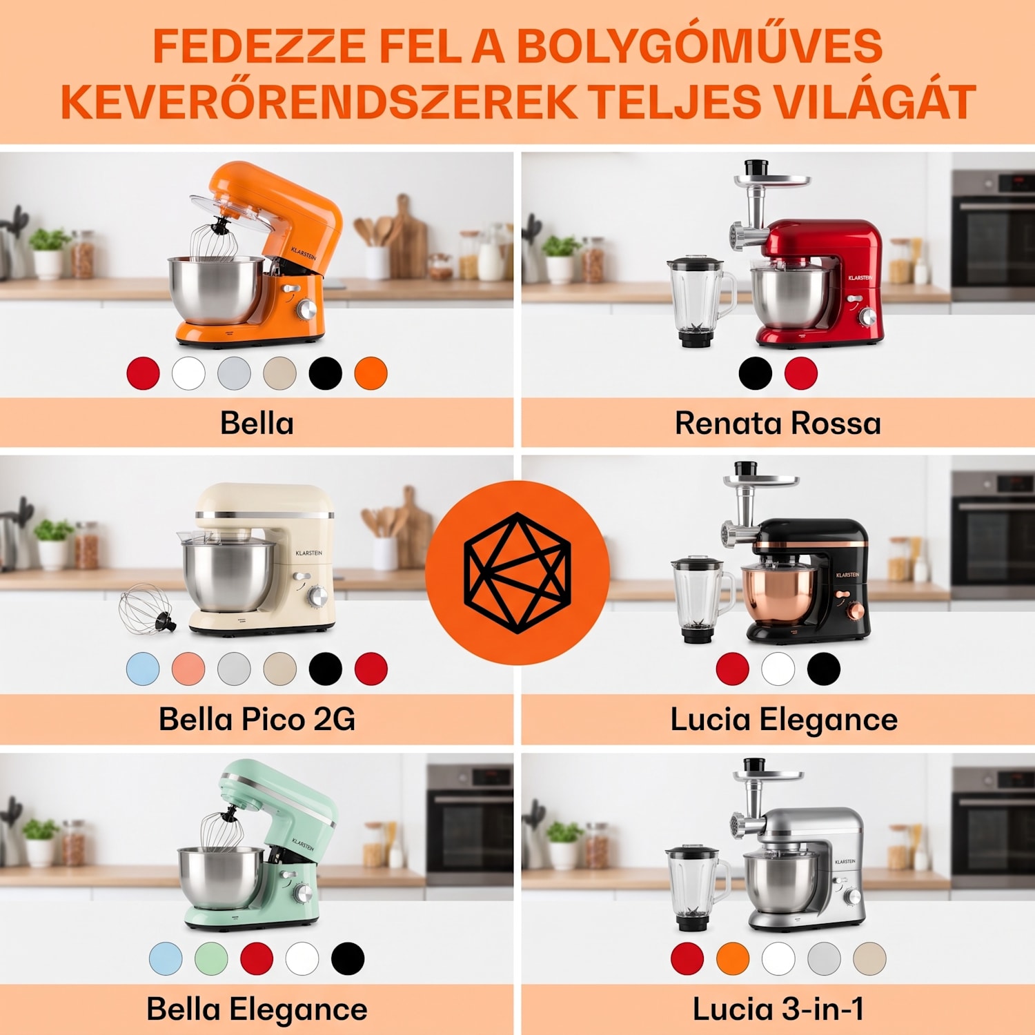 Bella Elegance, konyhai robotgép, 1800 W, 1,7 PS, 6 fokozat, 5 L Fekete