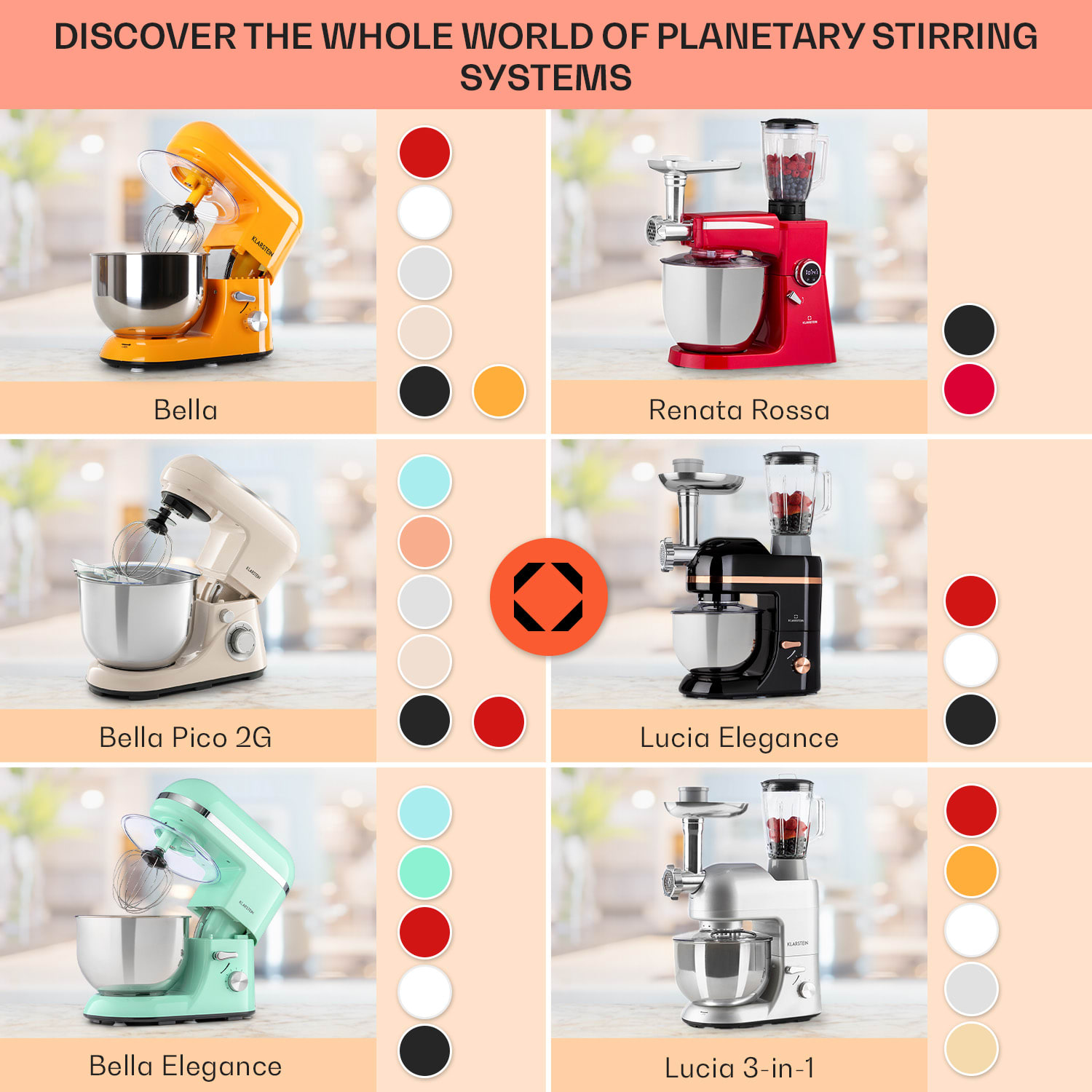 Robot de cozinha Bella Elegance  1800 W / 2,7 PS 5 Ltr Aço Inoxidável sem BPA 