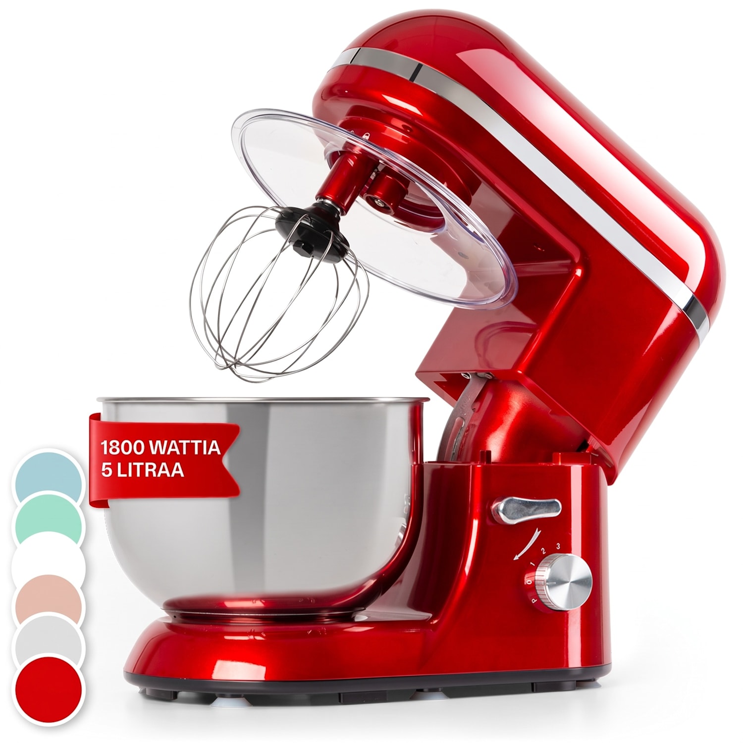 Bella Elegance -yleiskone 1800 W / 2,7 hv / 5 litraa ruostumaton teräs BPA-vapaa Punainen