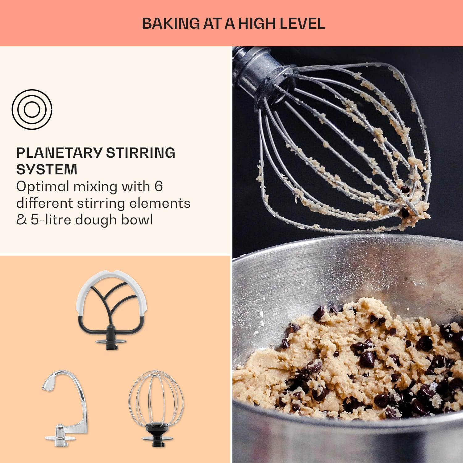 Robot de cozinha Bella Elegance 1800 W / 2,7 PS 5 Ltr Aço Inoxidável sem BPA 