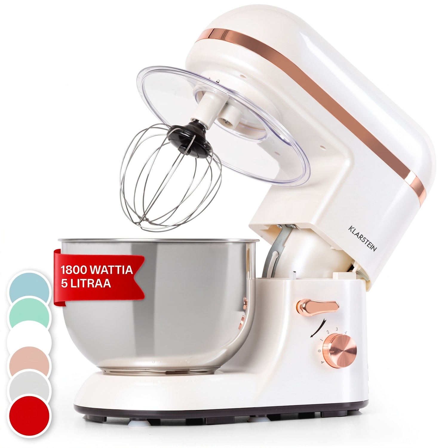Bella Elegance -yleiskone 1800 W / 2,7 hv / 5 litraa ruostumaton teräs BPA-vapaa Valkoinen