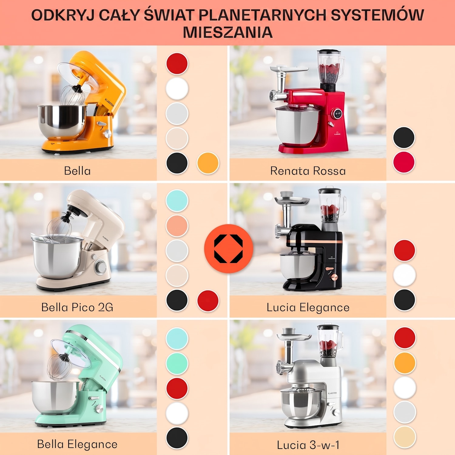 Bella Elegance, robot kuchenny, 1800 W, 1,7 HP, 6 stopni, 5 litrów, biały Biały