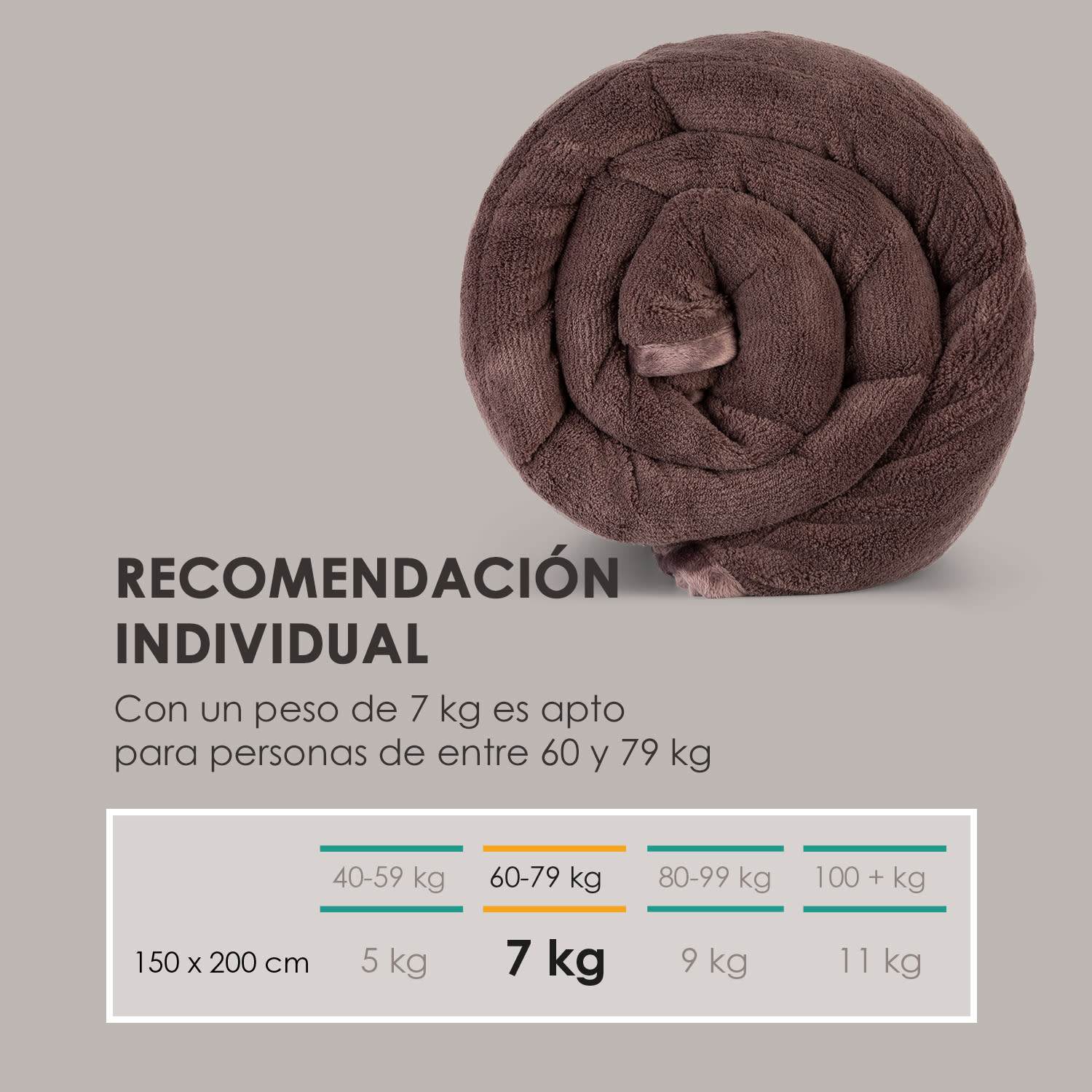 Cosycalm Manta de microfelpa con perlas de plástico 150 x 200 cm 7 kg Marrón 7 kg