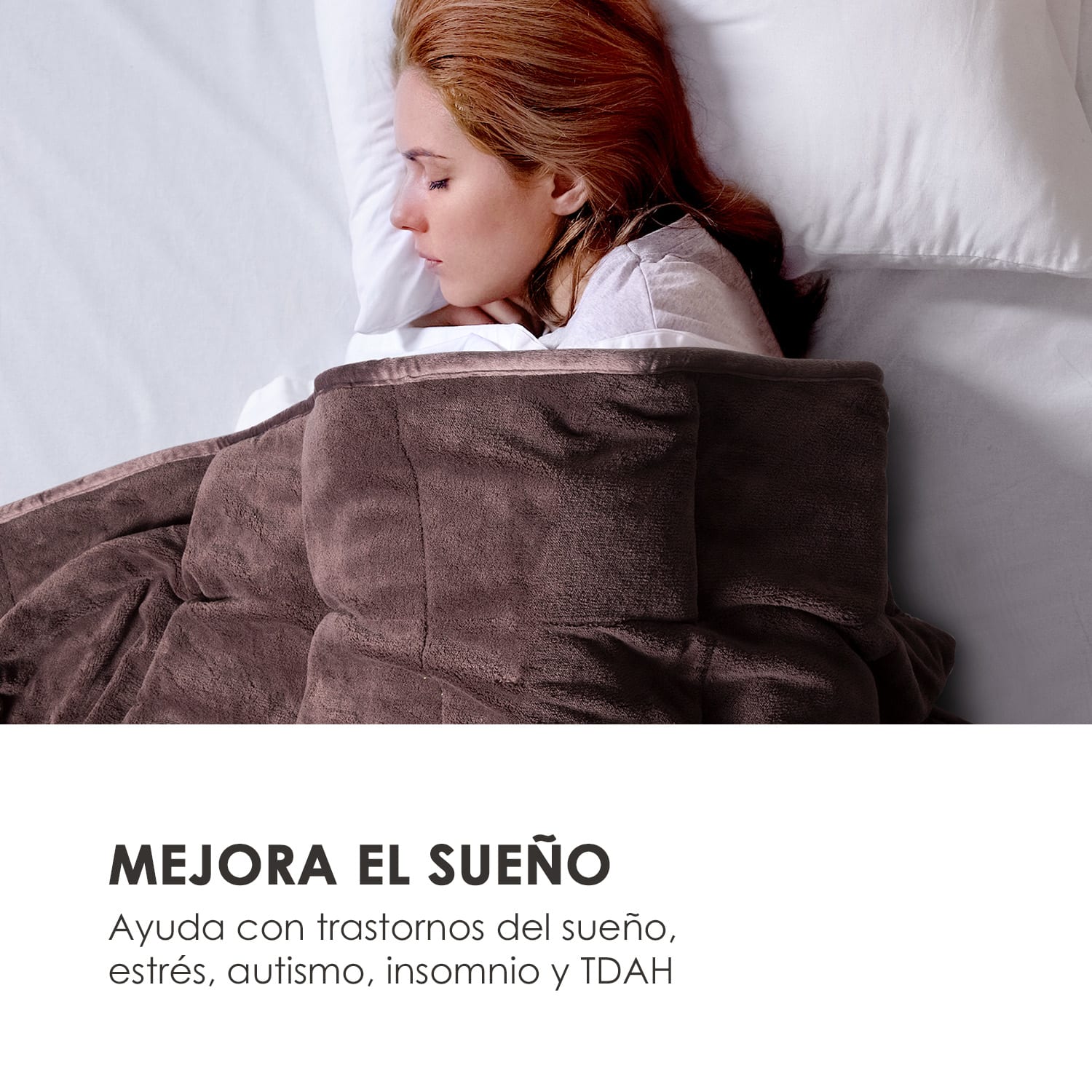 Cosycalm Manta de microfelpa con perlas de plástico 150 x 200 cm 9 kg Marrón 9 kg