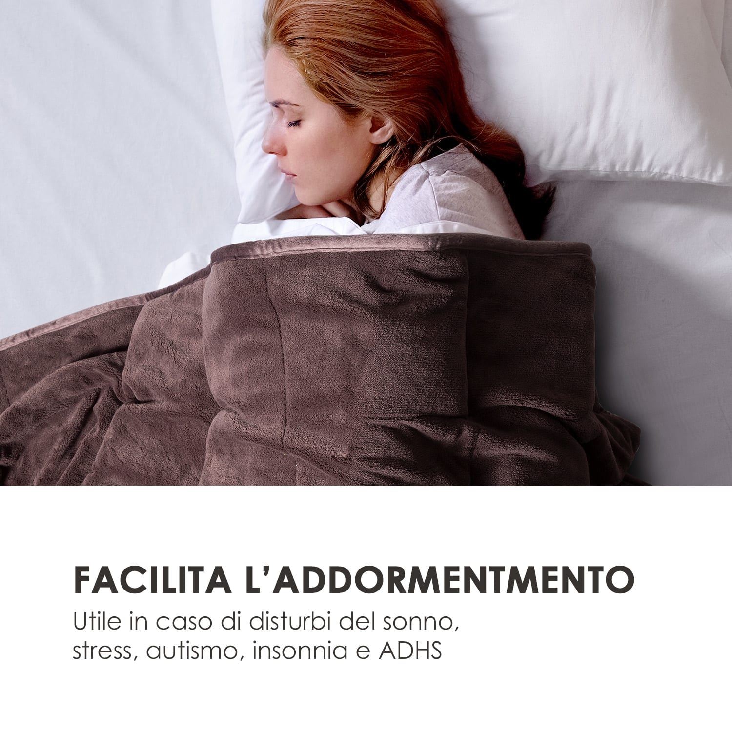 Cosycalm coperta terapeutica microplush perle di plastica 150 x 200 cm 9 kg marrone 9 kg