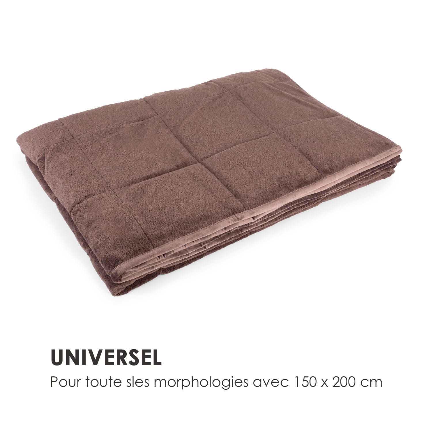 Cosycalm Couverture lestée de perles en synthétique 150 x 200cm 11 kg marron 11 kg
