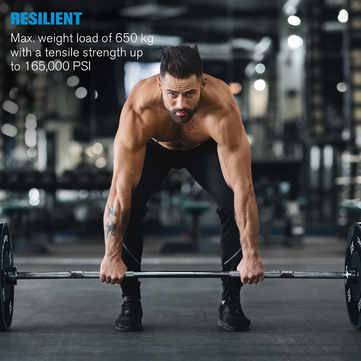 Hybrid Men ECO, kétkezes olimpiai rúd, 50 mm tengely, 650 kg, acél Hybrid Men ECO