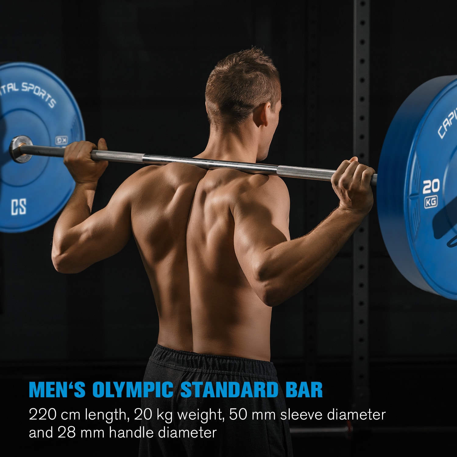 Hybrid Men ECO, kétkezes olimpiai rúd, 50 mm tengely, 650 kg, acél Hybrid Men ECO