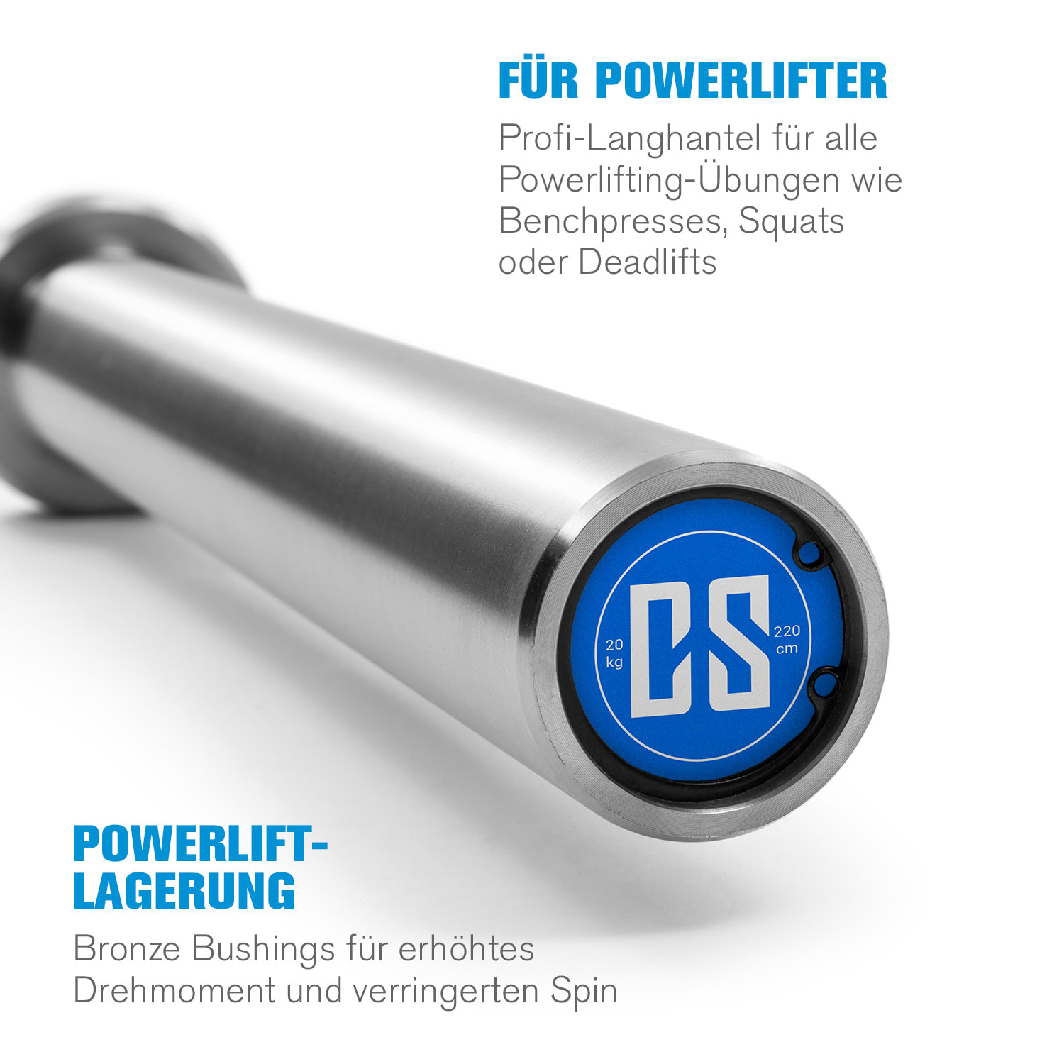 IPF Men Powerlift-Langhantel Olympic 50mm Sleeve 910kg verchromt 