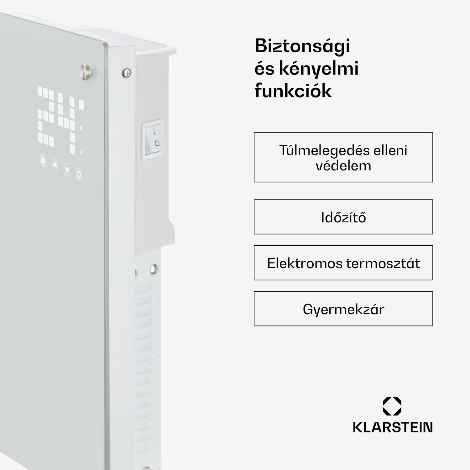 Bornholm Smart, konvektor, 2000 W, WiFi, LED kijelző, időzítő, IP24, fehér 