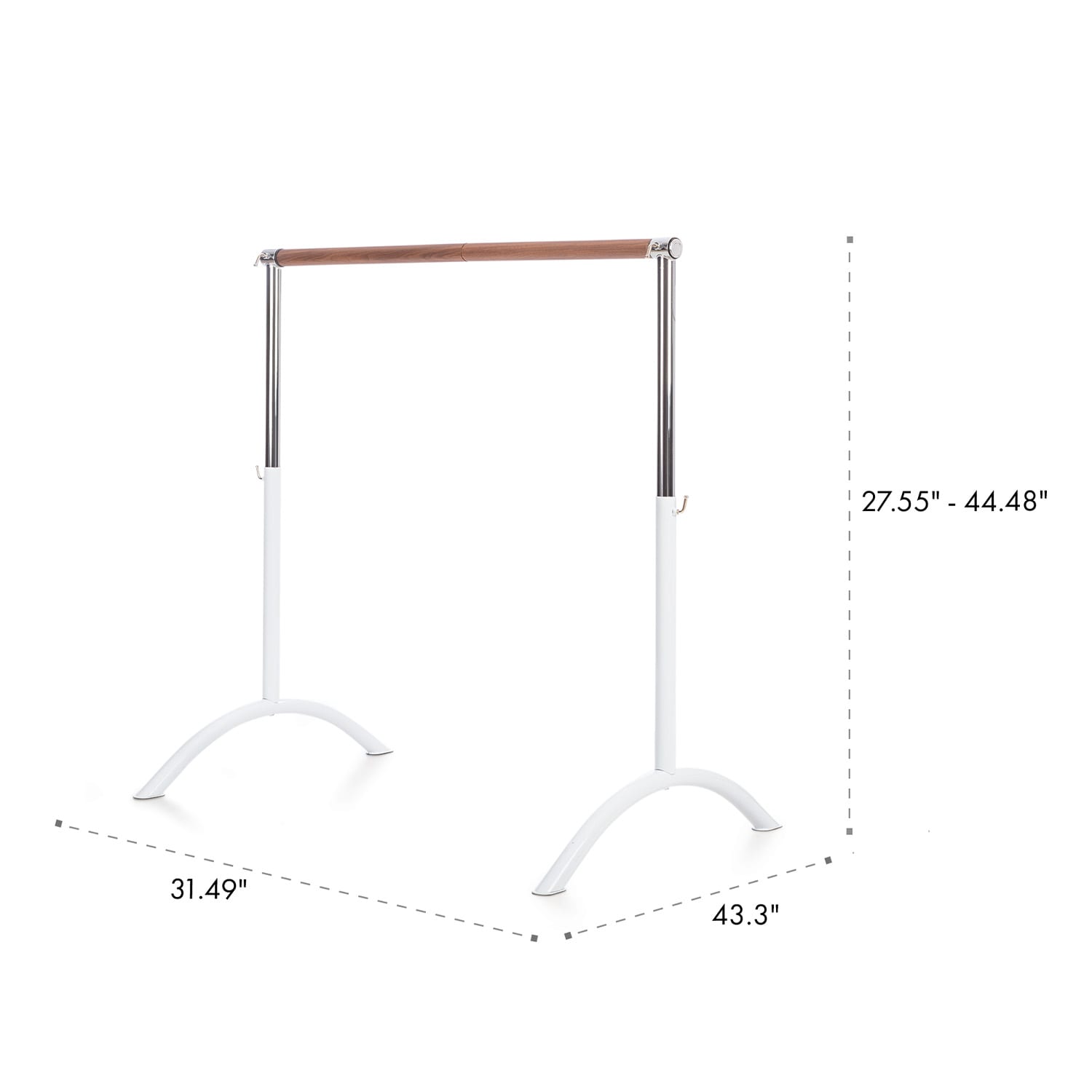 Bar Lerina, balett rúd, szabadon álló, 110 x 113 cm, ø 38 mm, fehér Fehér