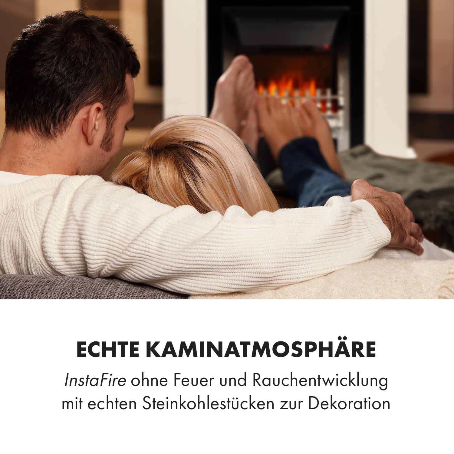 Verbier Elektrischer Kamin Elektrokamin 1000 / 2000 W LED-InstaFire Thermostat Timer Überhitzungsschutz 