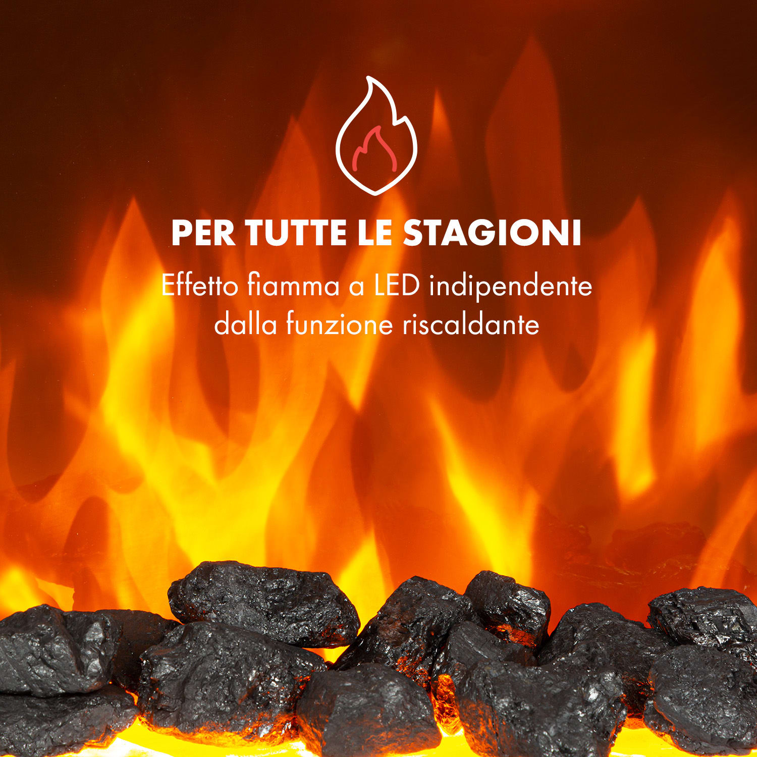 Verbier camino elettrico 1000 / 2000 W LED InstaFire termostato timer protezione surriscaldamento 