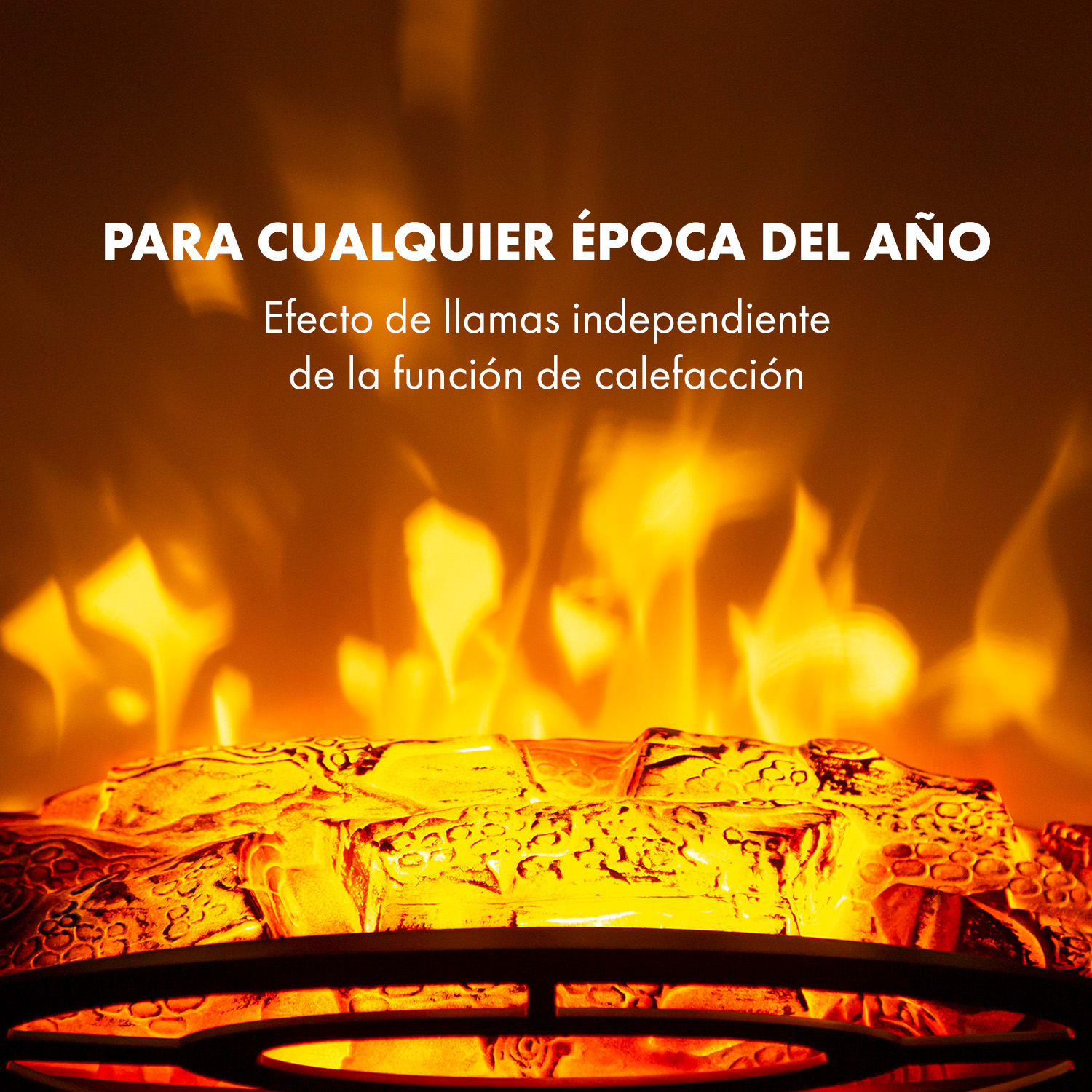 Bergamo Chimenea eléctrica 900/1800W Termostato Aspecto de madera 