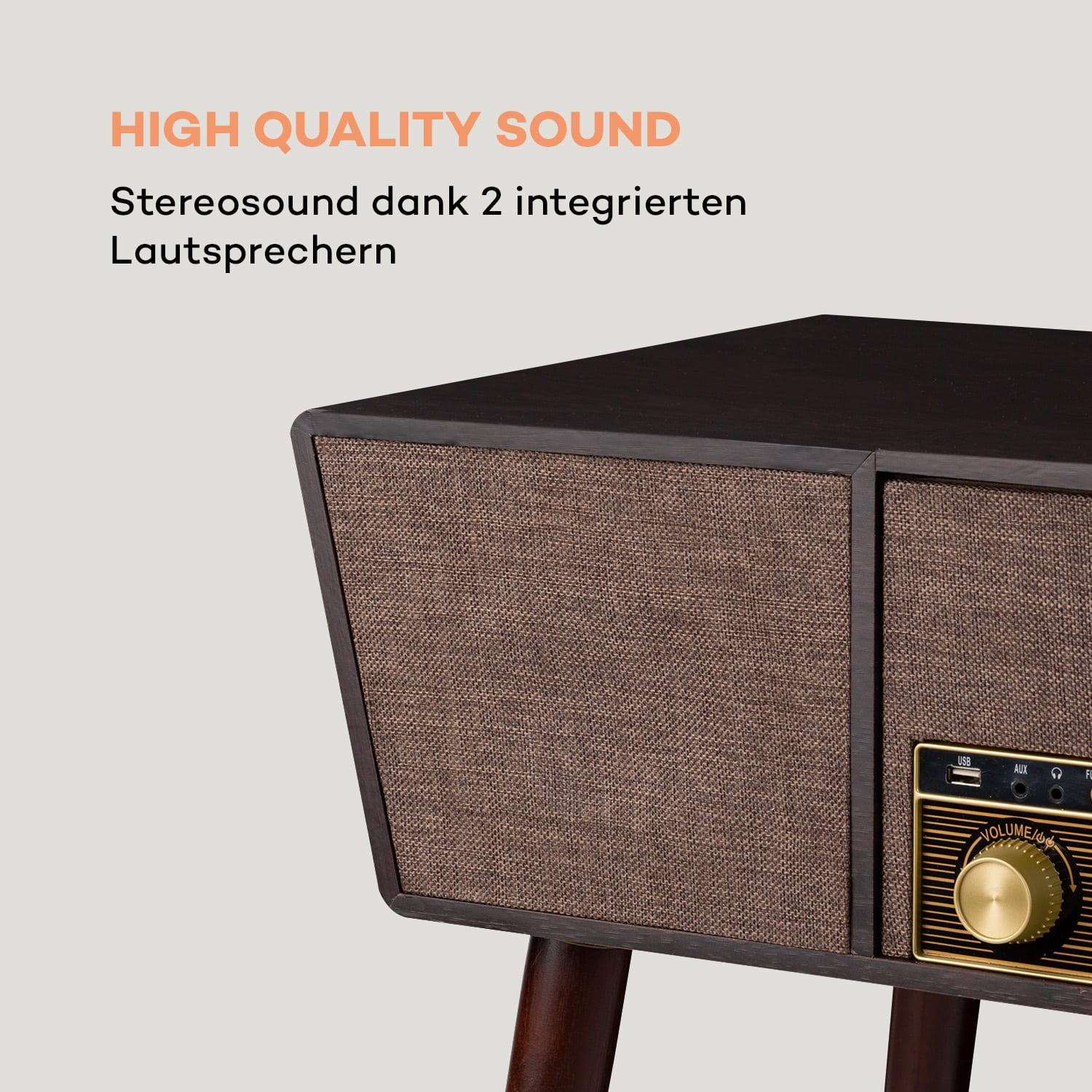 Belle Epoque 1912 Retro-Plattenspieler CD BT USB DAB+/UKW braun 