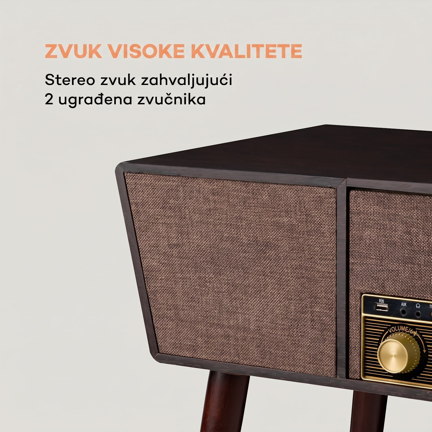 Belle Epoque 1912, retro gramofon, CD, BT, USB, DAB+/FM, smeđi 