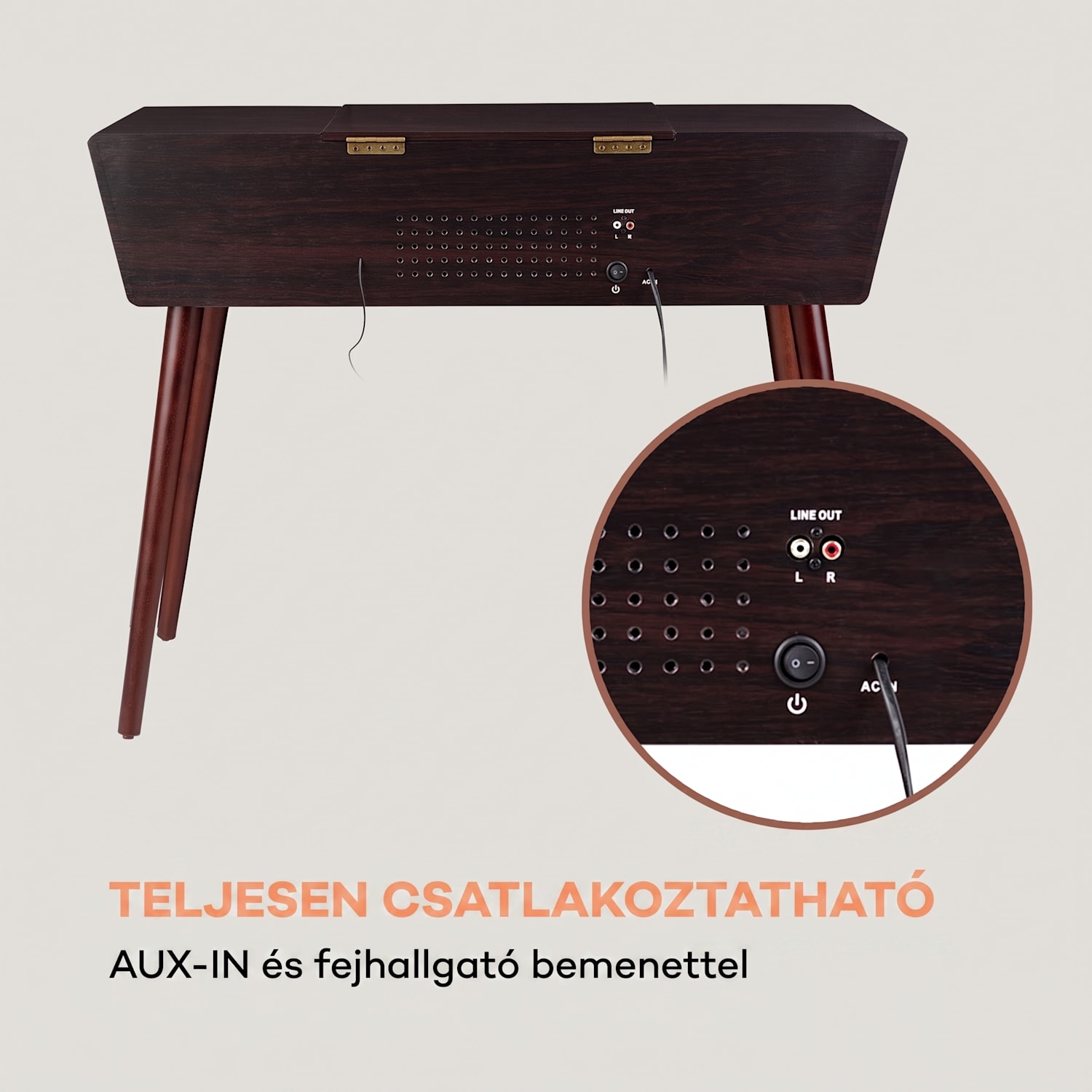 Belle Epoque 1912, retró lemezjátszó, CD, BT, USB, DAB+/FM, barna 