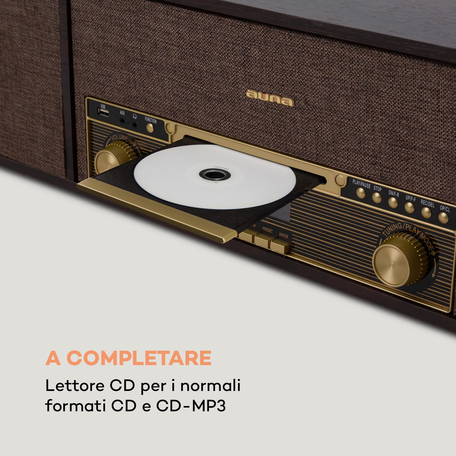 Belle Epoque 1912 giradischi retrò CD BT USB DAB+/FM marrone 