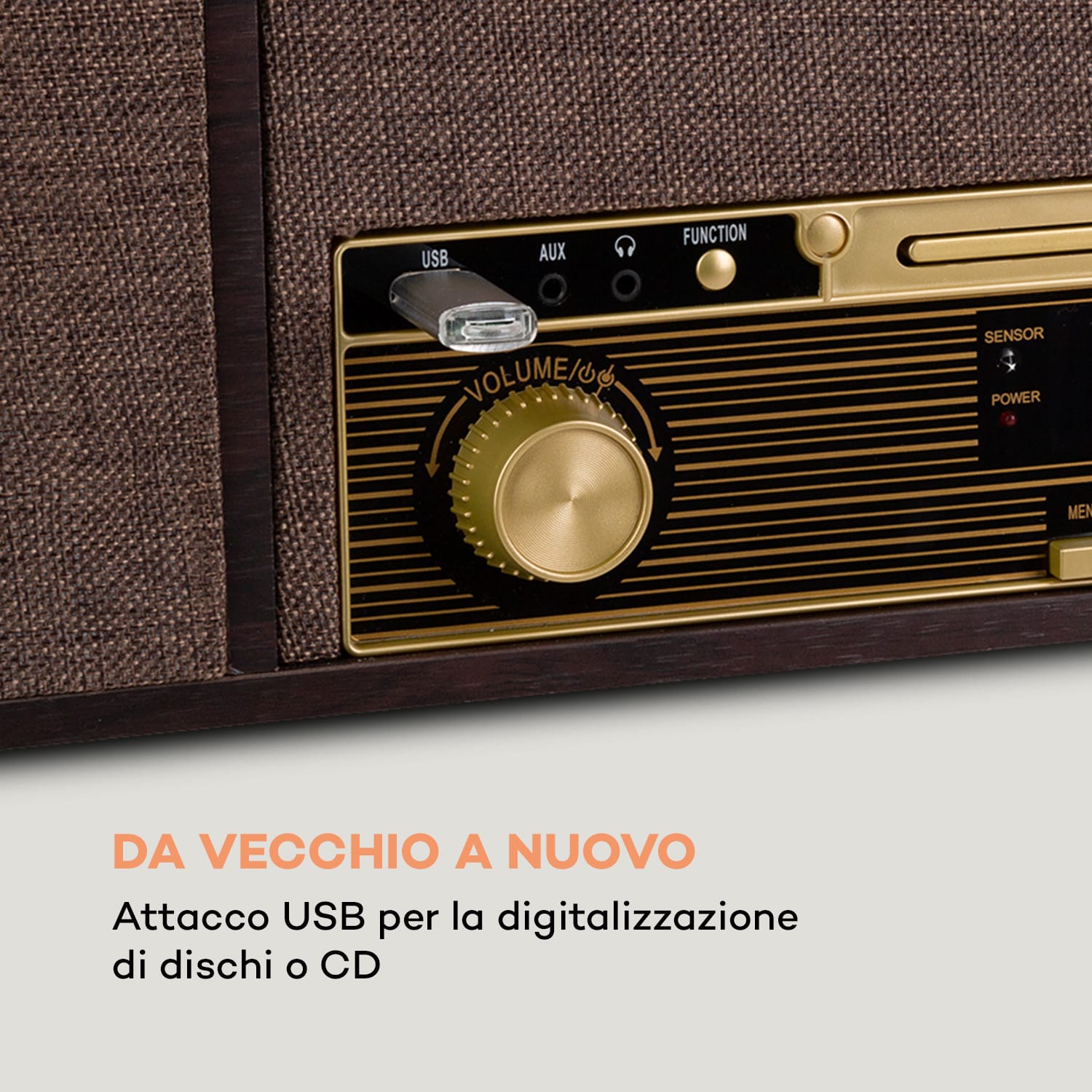 Belle Epoque 1912 giradischi retrò CD BT USB DAB+/FM marrone 